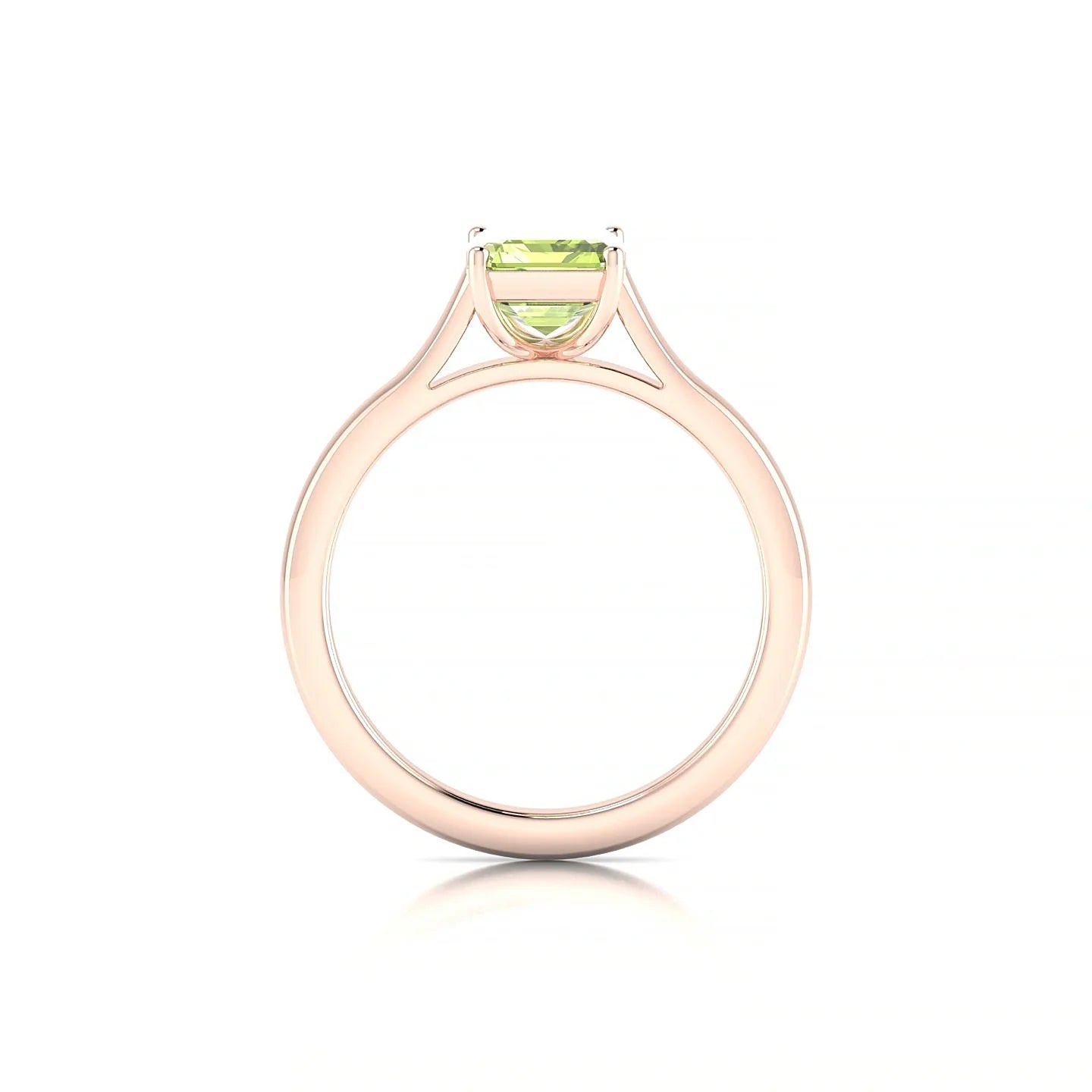 Cathedral | 18k Rose Gold 8 x 6 mm Emerald Peridot Ring