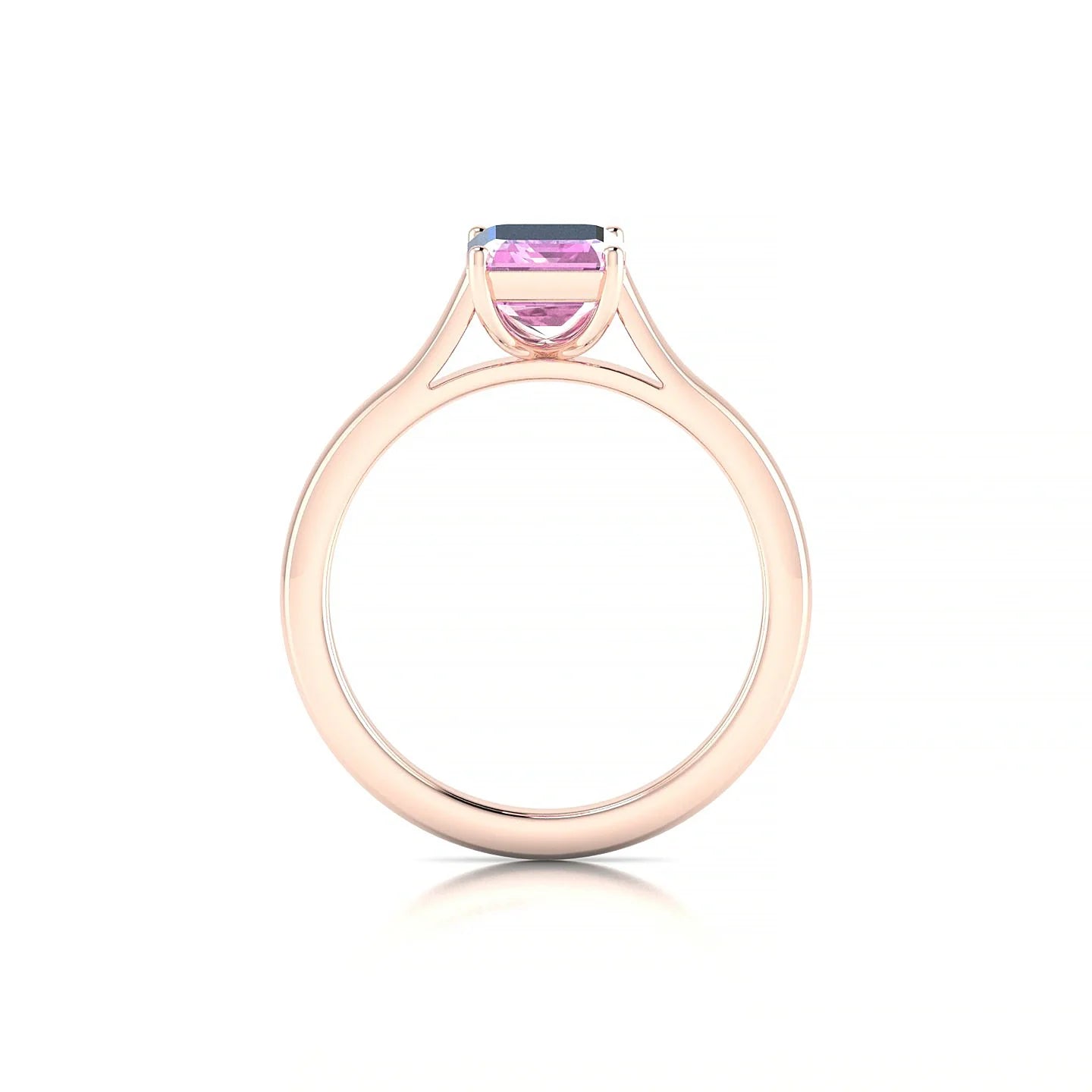 Cathedral | 18k Rose Gold 8 x 6 mm Emerald Pink Sapphire Ring