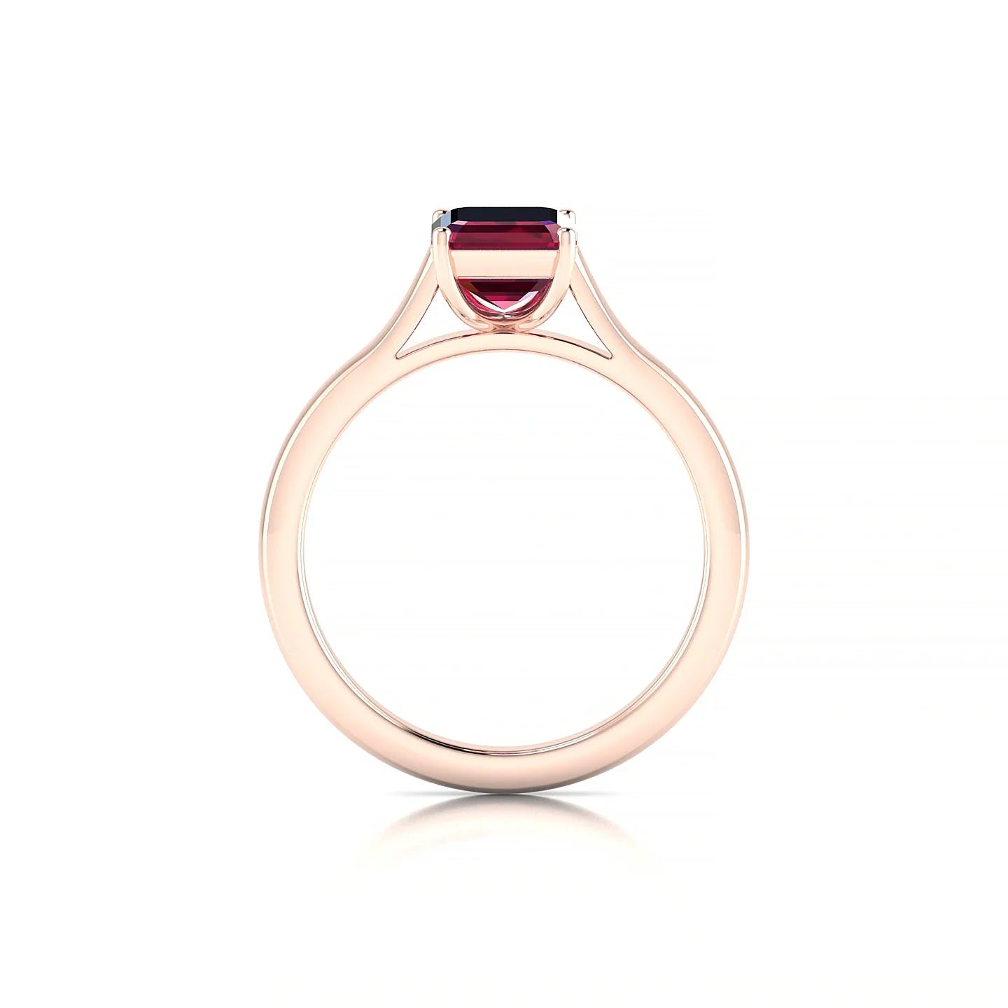 Cathedral | 18k Rose Gold 8 x 6 mm Emerald Ruby Ring