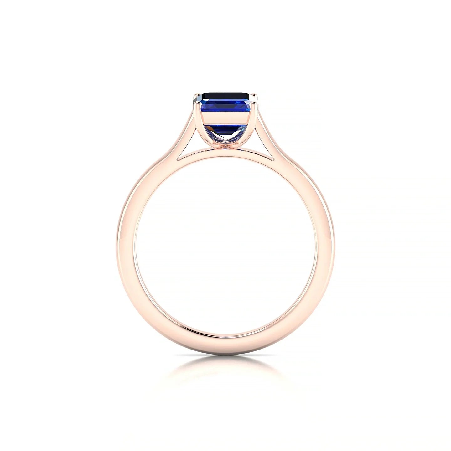 Cathedral | 18k Rose Gold 8 x 6 mm Emerald Sapphire Ring