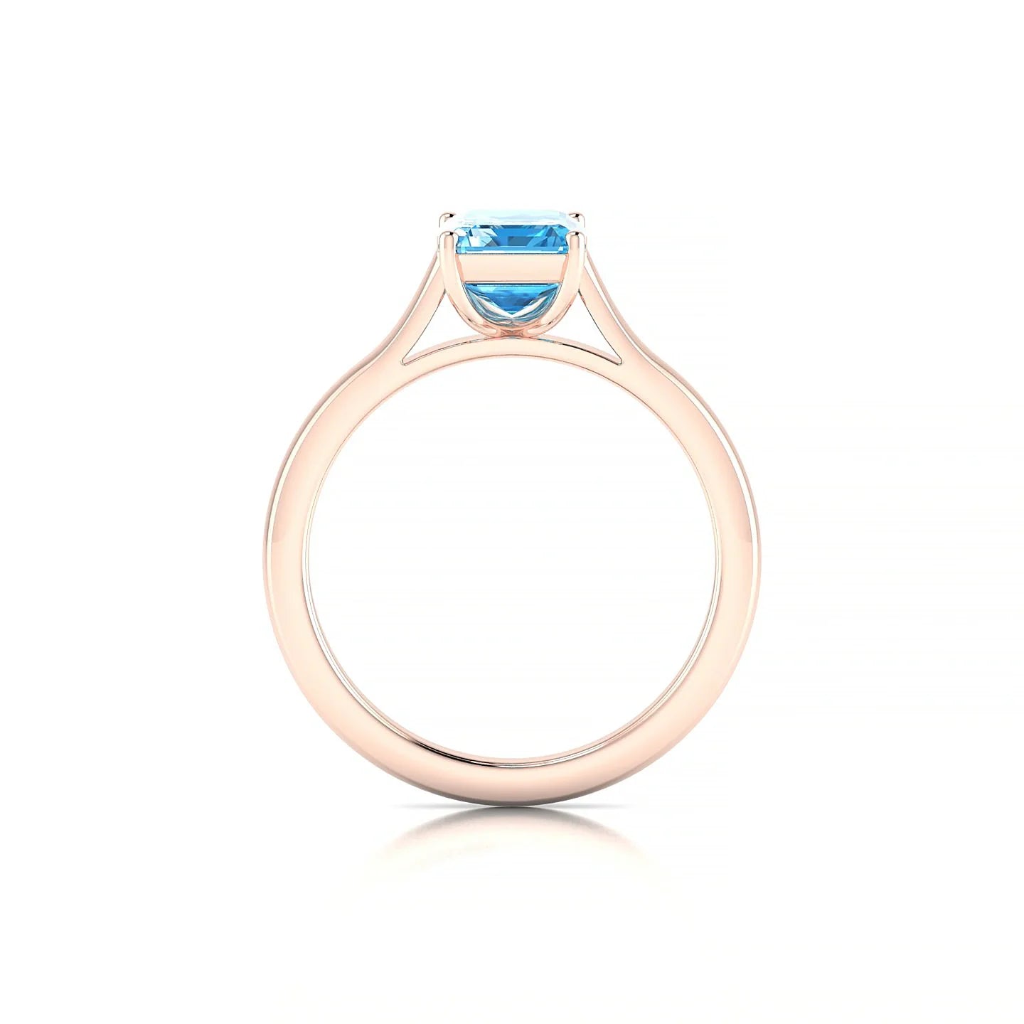 Cathedral | 18k Rose Gold 8 x 6 mm Emerald Topaz Ring