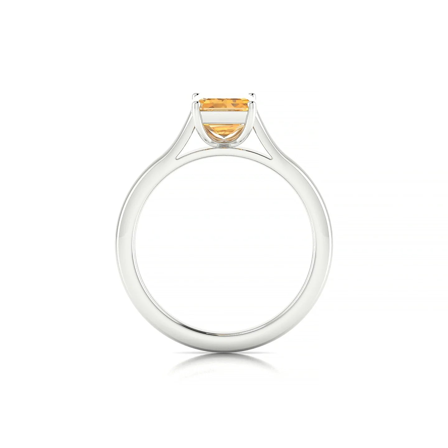 Cathedral | 18k White Gold 8 x 6 mm Emerald Citrine Ring