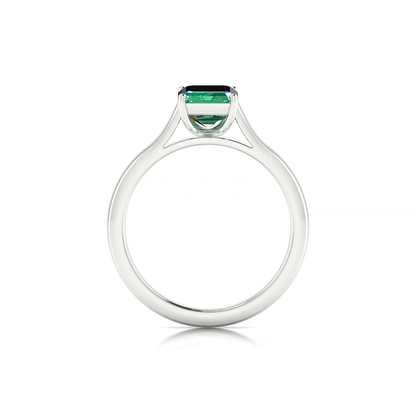 Cathedral | 18k White Gold 8 x 6 mm Emerald Emerald Ring