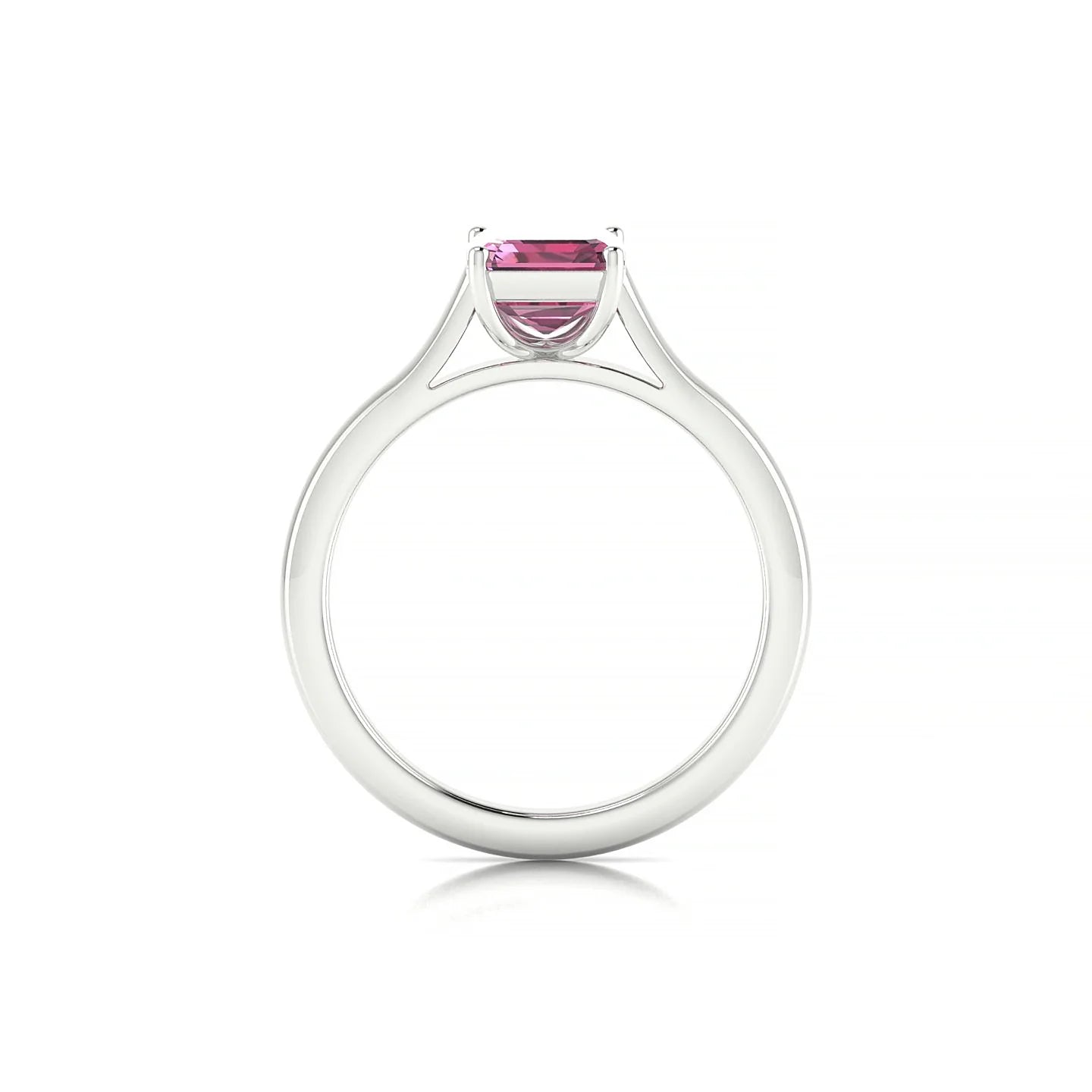 Cathedral | 18k White Gold 8 x 6 mm Emerald Rhodolite Ring