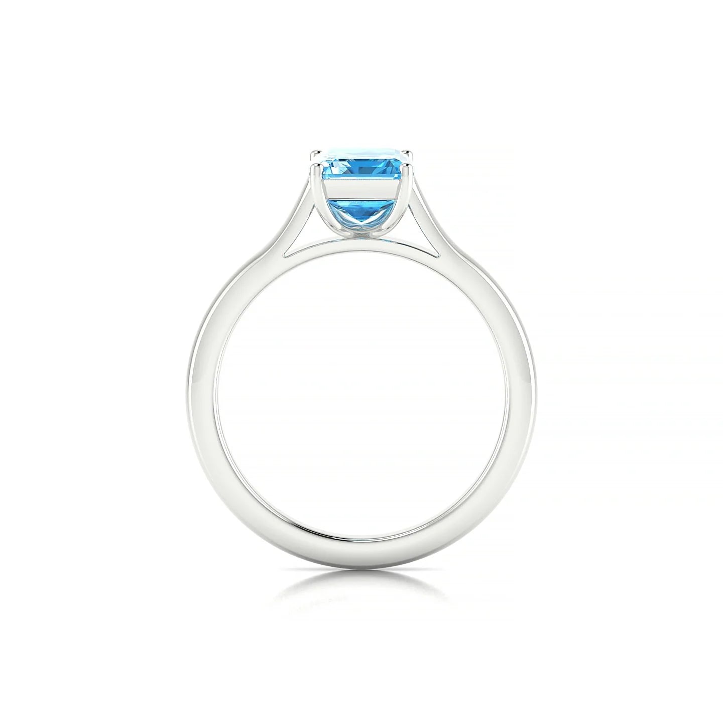 Cathedral | 18k White Gold 8 x 6 mm Emerald Topaz Ring