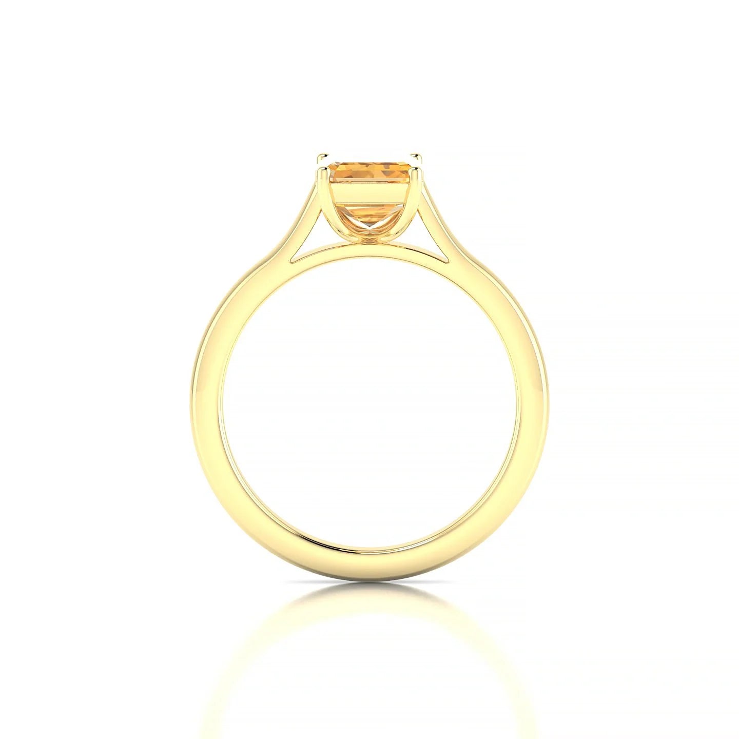 Cathedral | 18k Yellow Gold 8 x 6 mm Emerald Citrine Ring