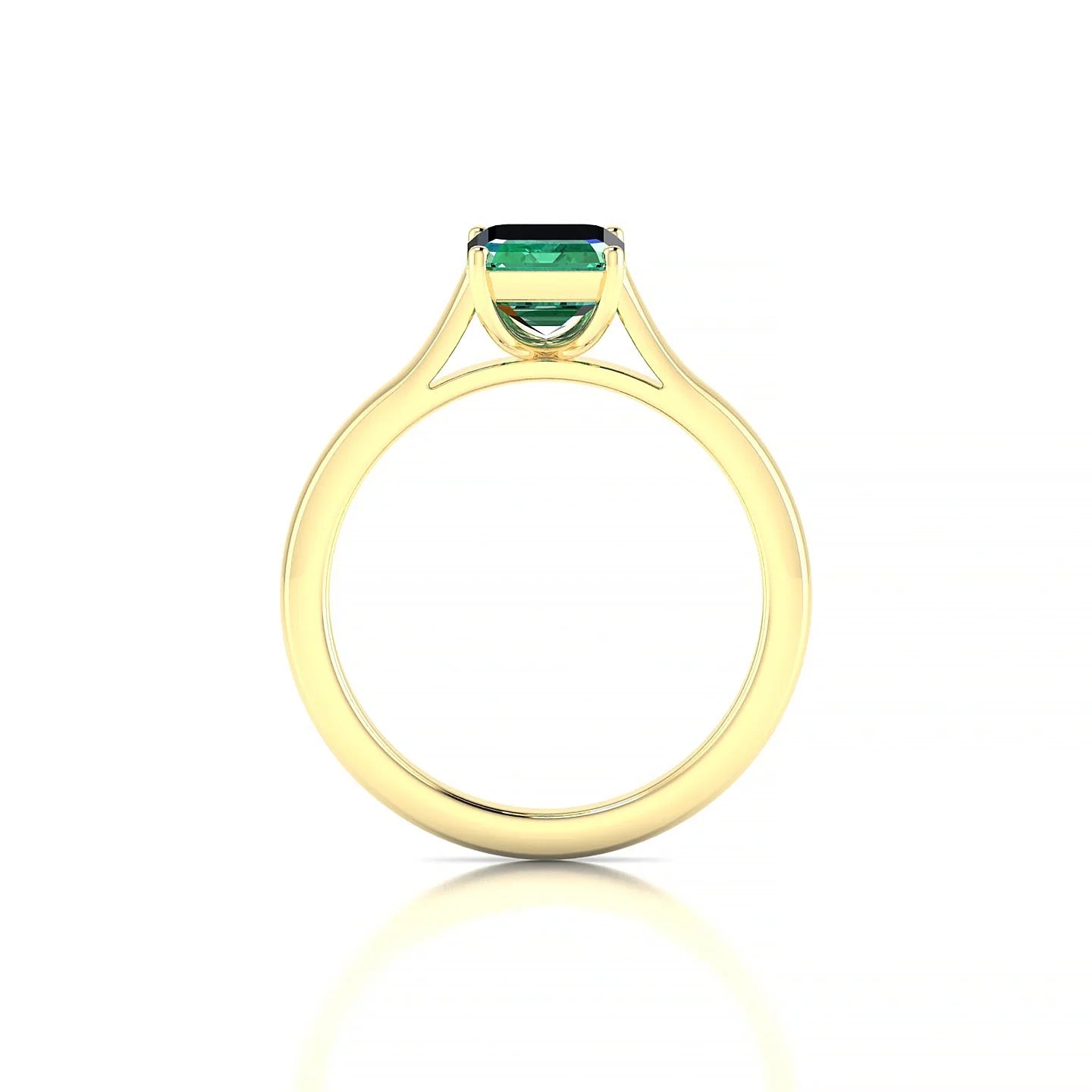 Cathedral | 18k Yellow Gold 8 x 6 mm Emerald Emerald Ring