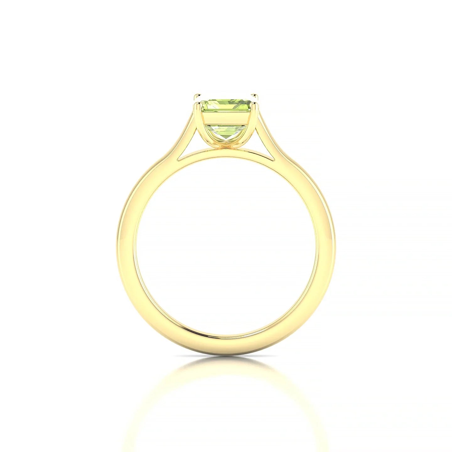 Cathedral | 18k Yellow Gold 8 x 6 mm Emerald Peridot Ring