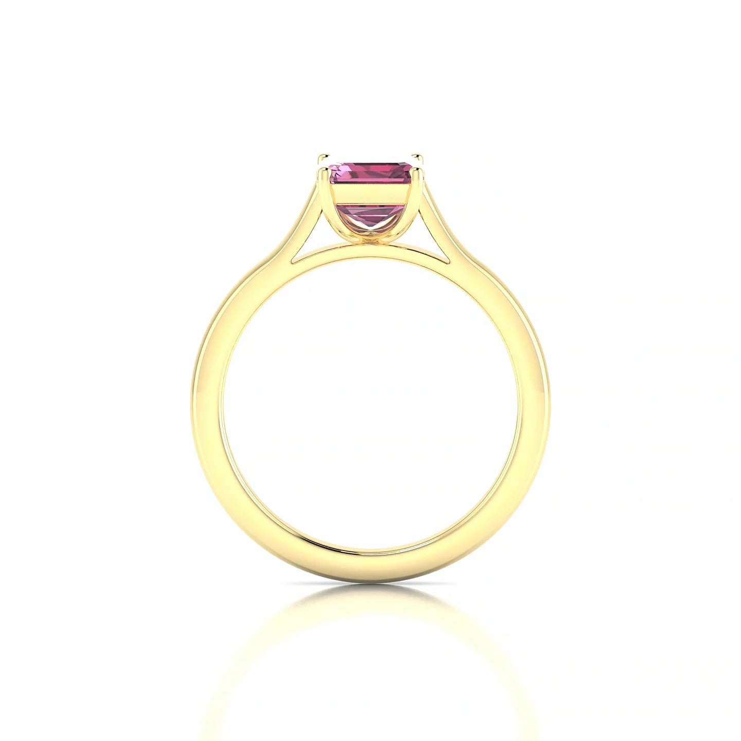 Cathedral | 18k Yellow Gold 8 x 6 mm Emerald Rhodolite Ring