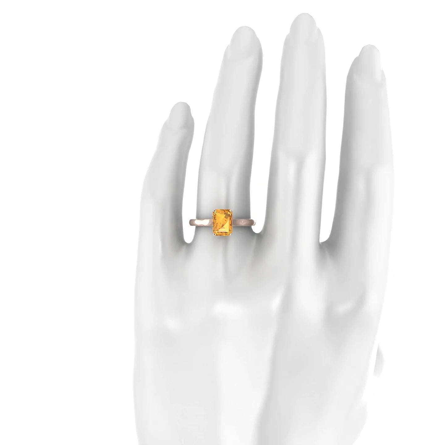 Cathedral | 18k Rose Gold 8 x 6 mm Emerald Citrine Ring