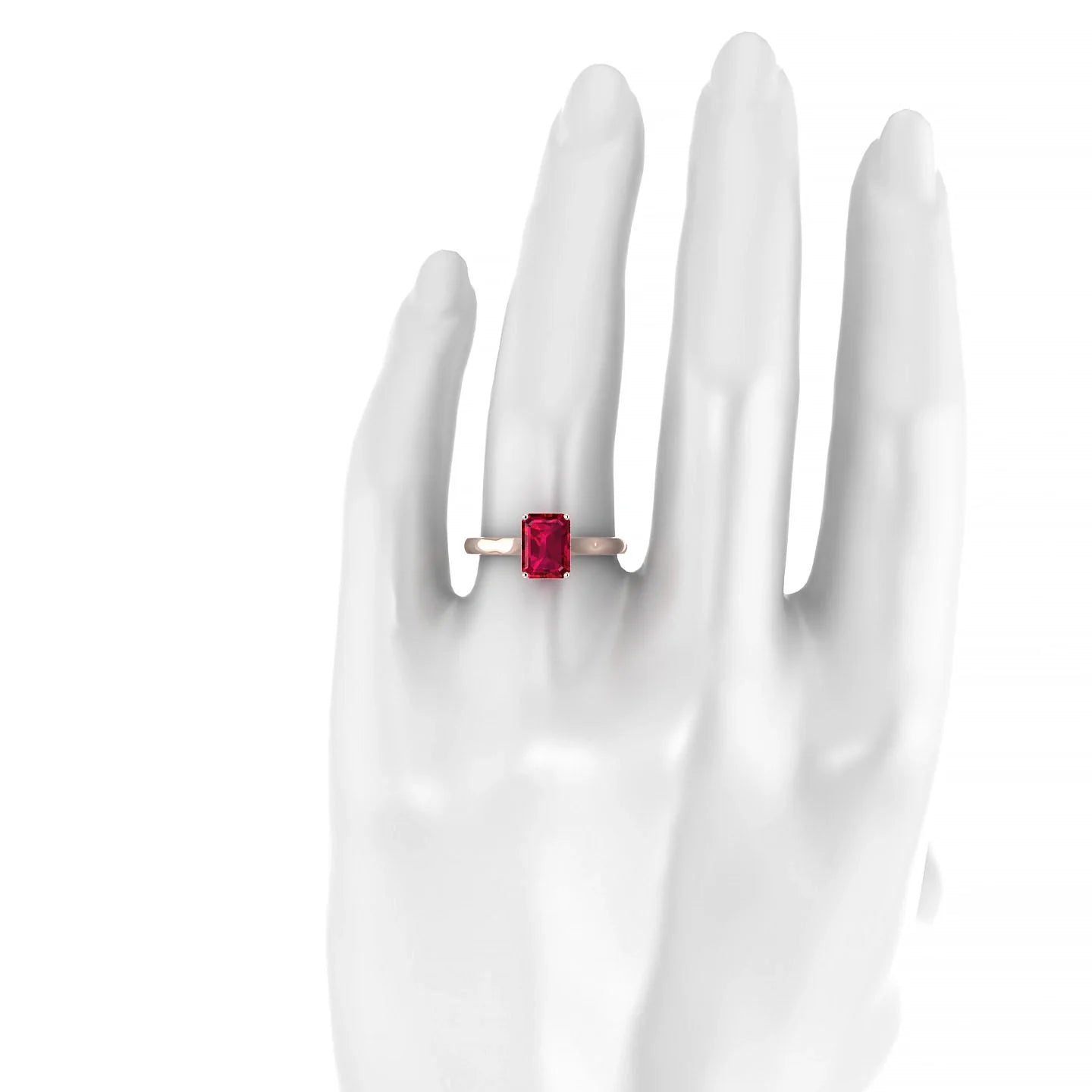 Cathedral | 18k Rose Gold 8 x 6 mm Emerald Ruby Ring