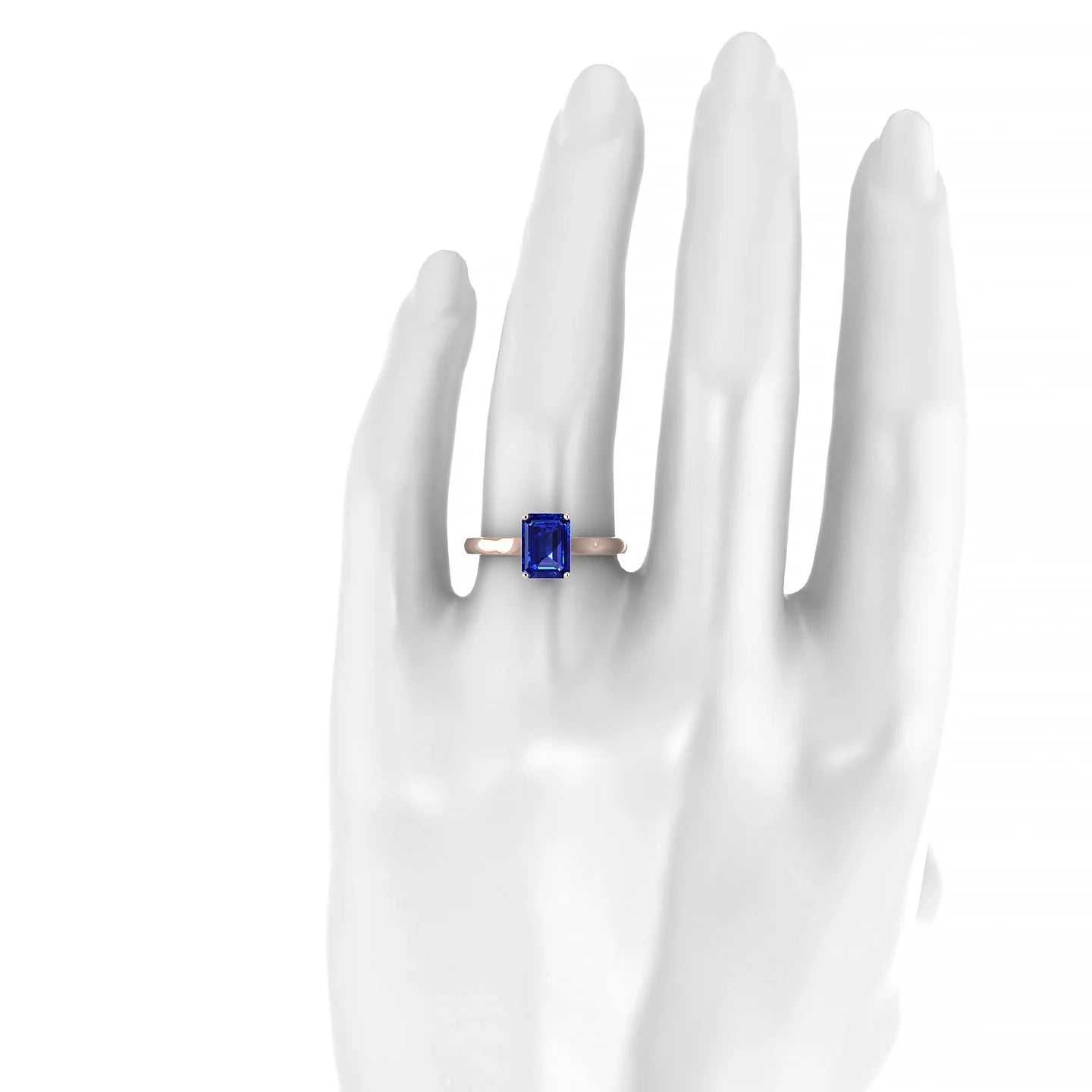 Cathedral | 18k Rose Gold 8 x 6 mm Emerald Sapphire Ring