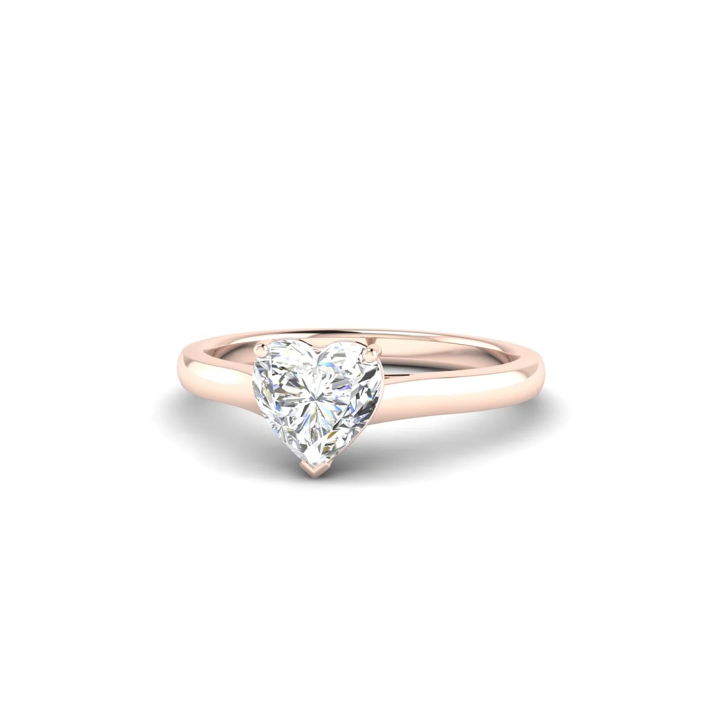 Cathedral | 18k Rose Gold 5.5 mm Heart Diamond Ring