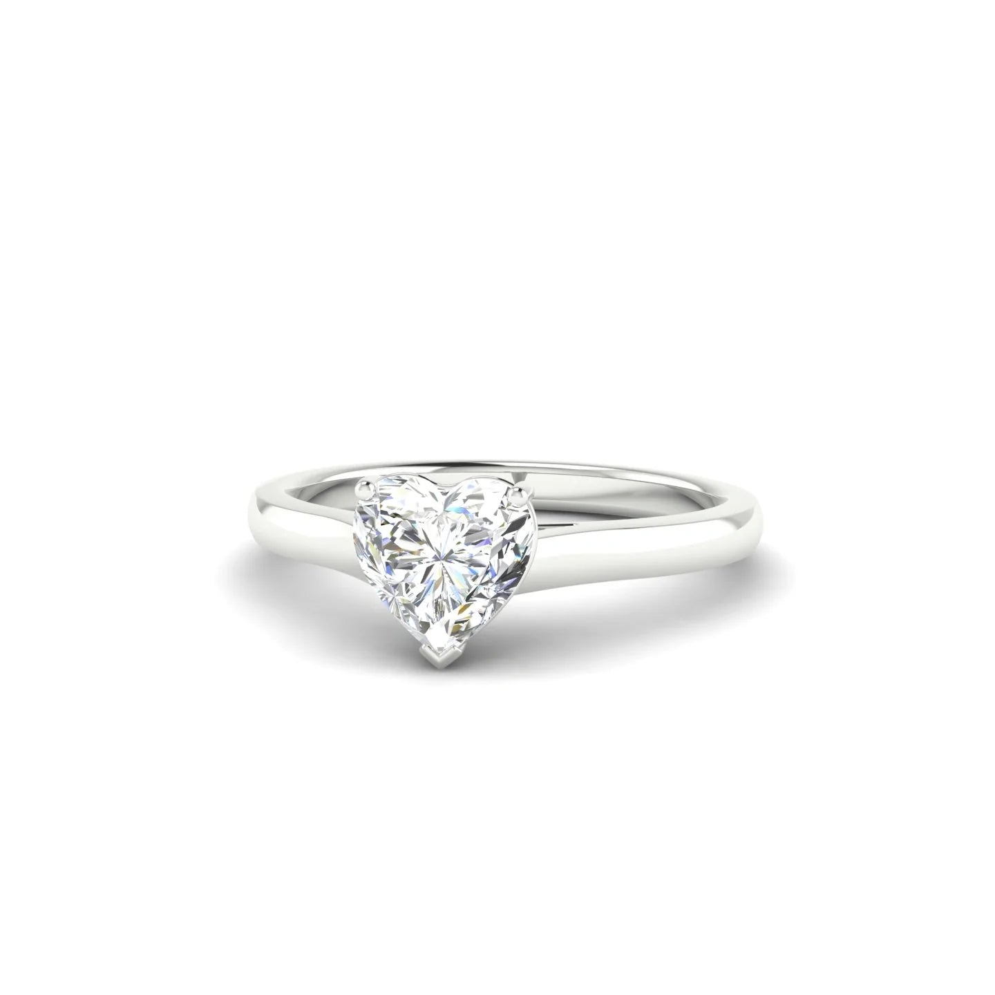 Cathedral | 18k White Gold 5.5 mm Heart Diamond Ring