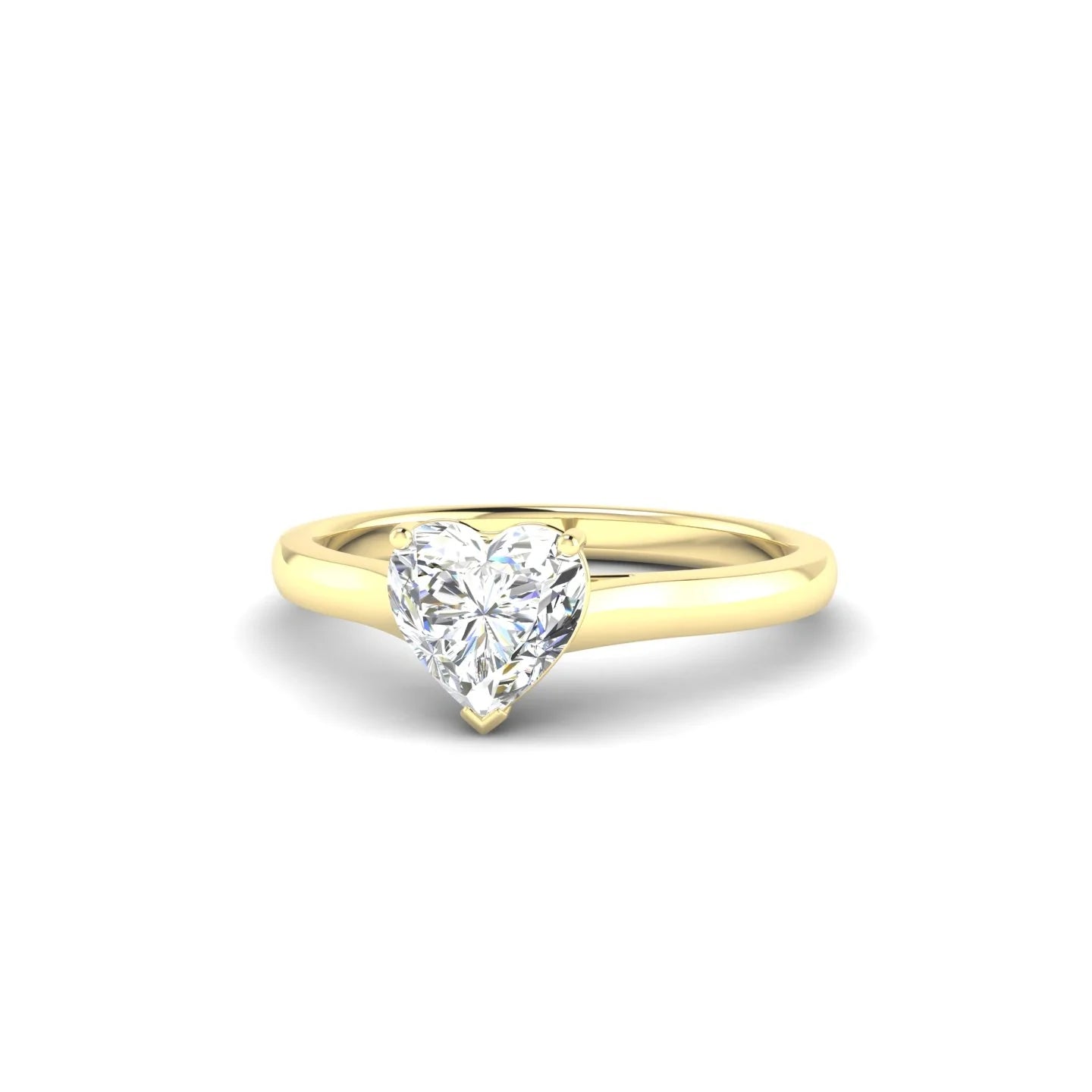 Cathedral | 18k Yellow Gold 5.5 mm Heart Diamond Ring