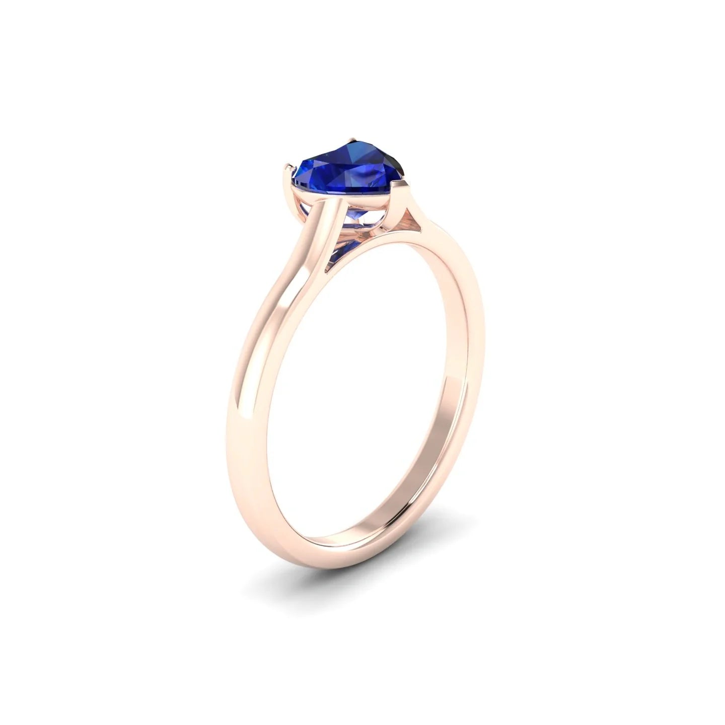Cathedral | 18k Rose Gold 5.5 mm Heart Sapphire Ring