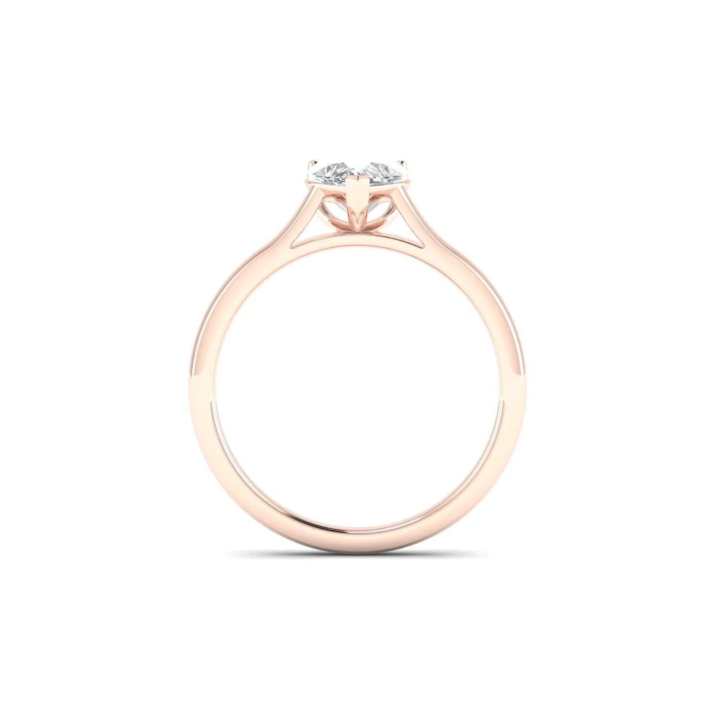 Cathedral | 18k Rose Gold 5.5 mm Heart Diamond Ring