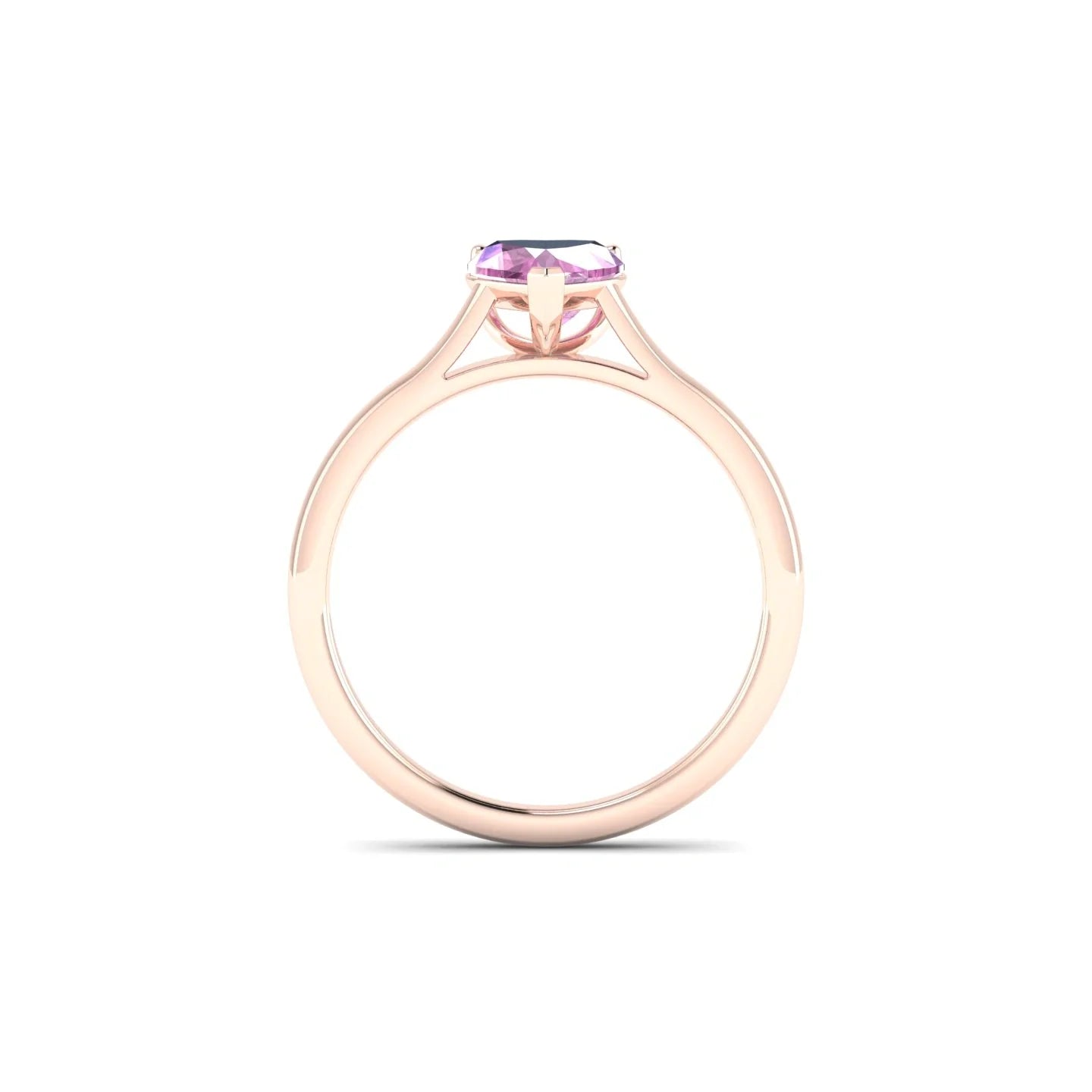 Cathedral | 18k Rose Gold 5.5 mm Heart Pink Sapphire Ring