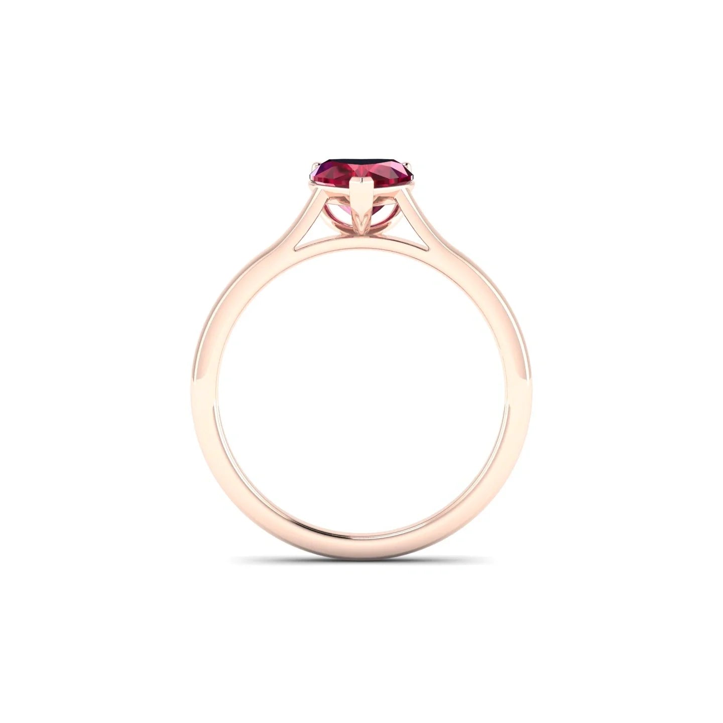 Cathedral | 18k Rose Gold 5.5 mm Heart Ruby Ring