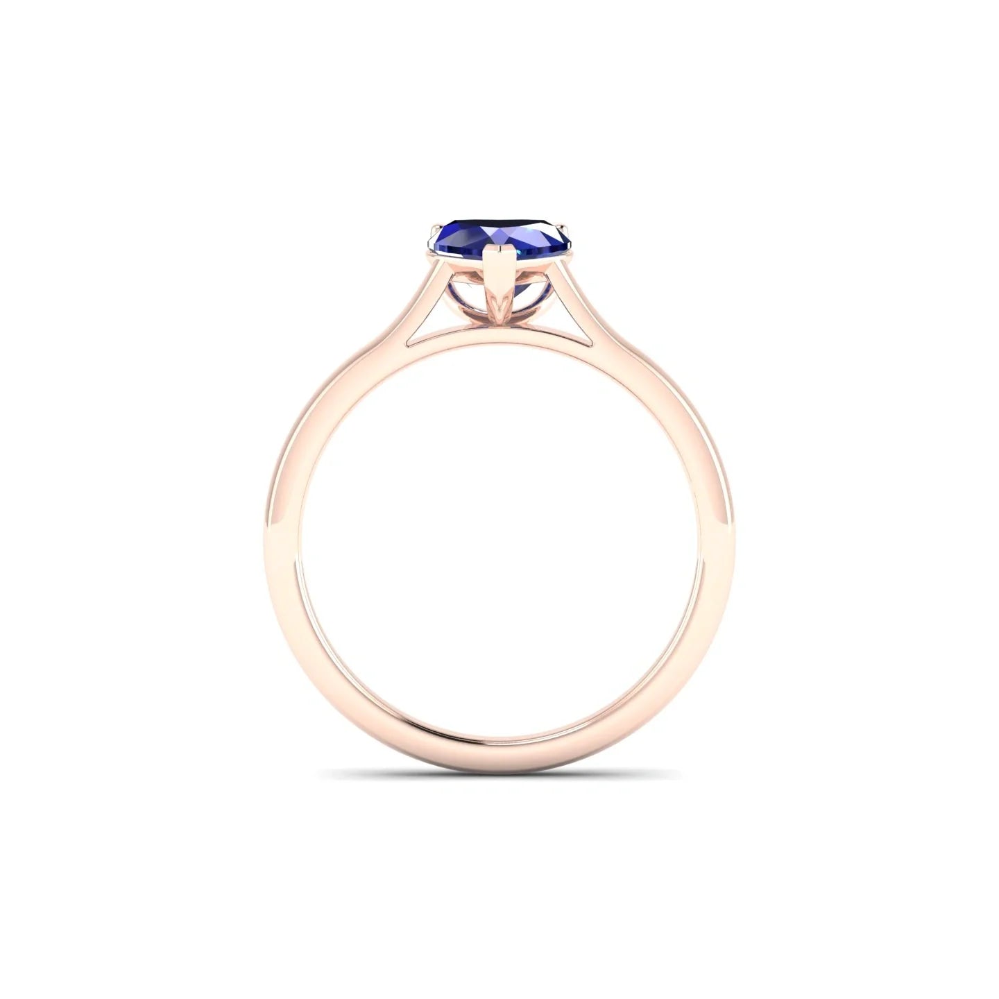 Cathedral | 18k Rose Gold 5.5 mm Heart Sapphire Ring