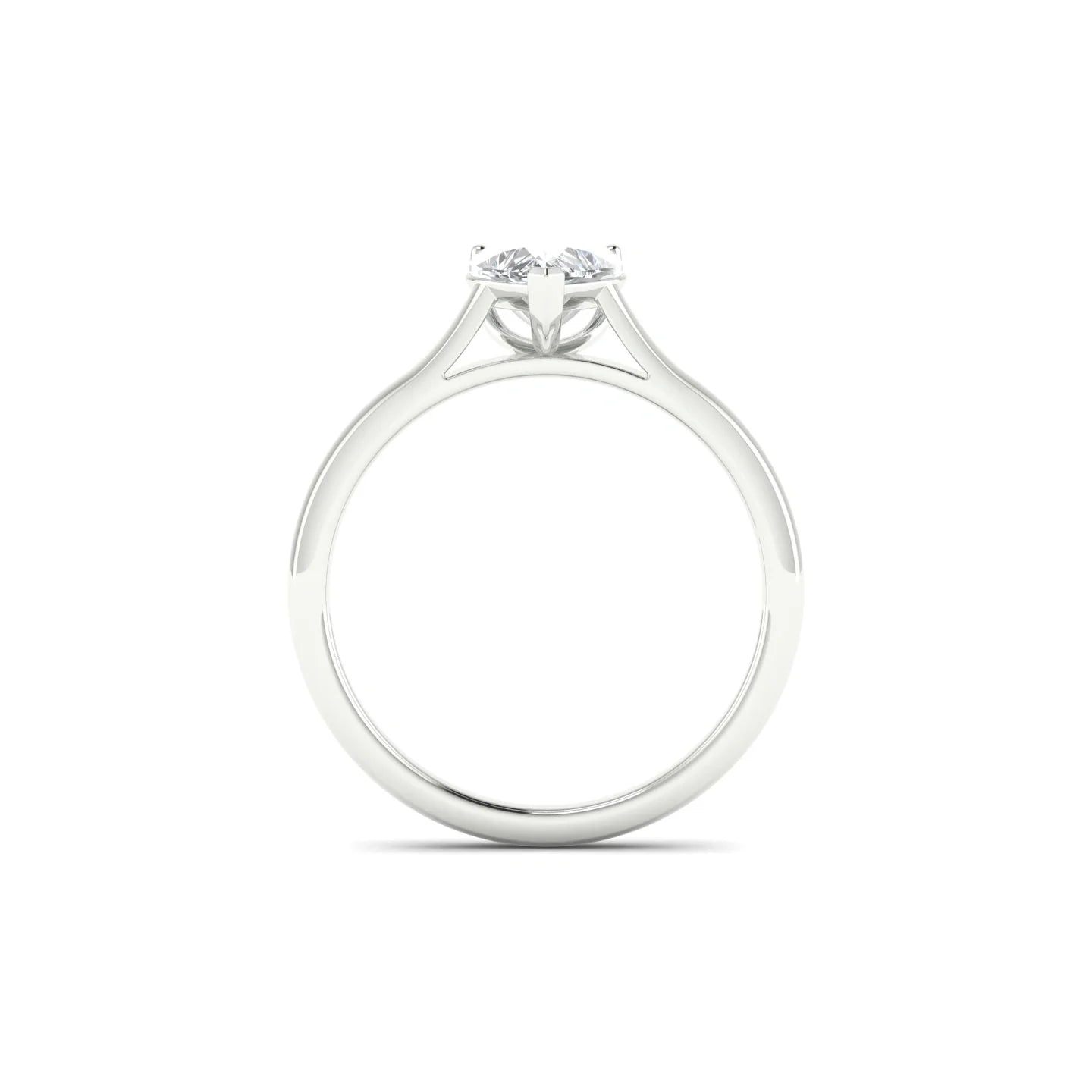 Cathedral | 18k White Gold 5.5 mm Heart Diamond Ring