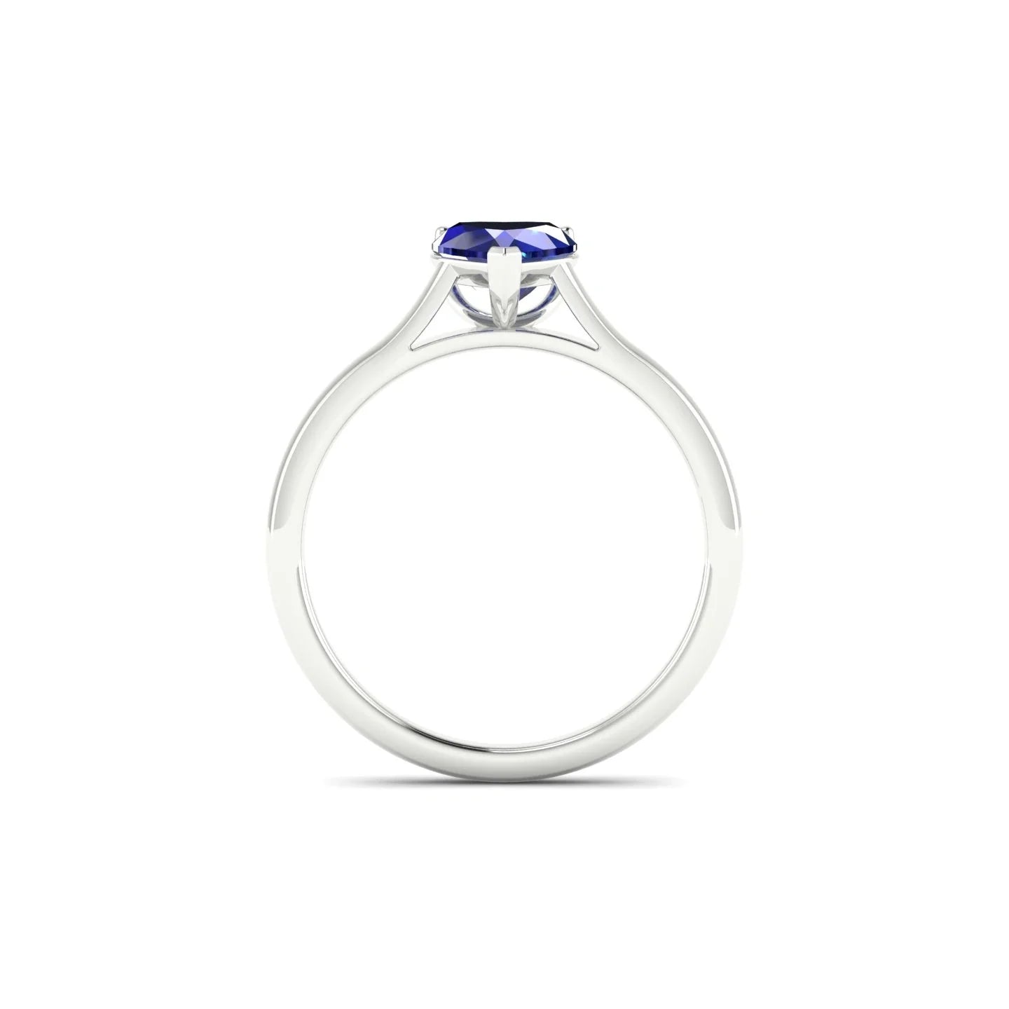Cathedral | 18k White Gold 5.5 mm Heart Sapphire Ring