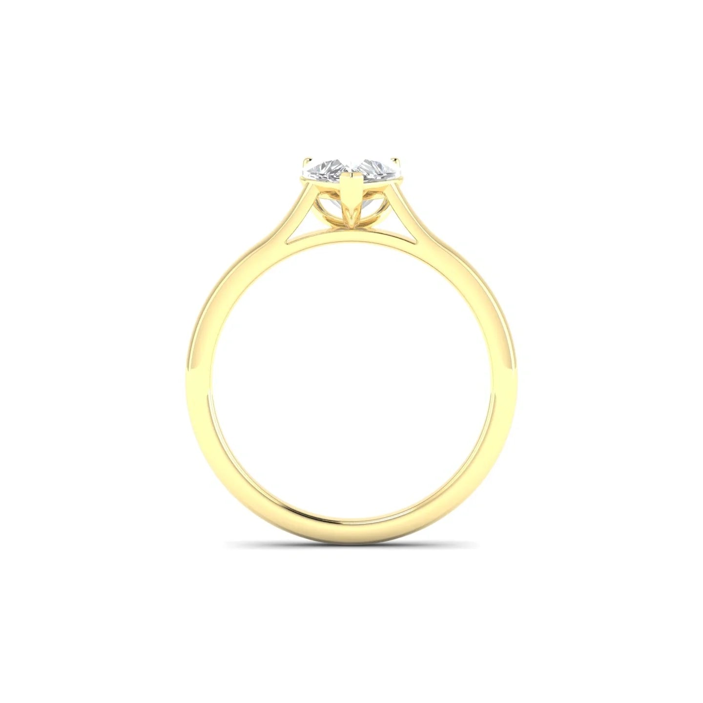 Cathedral | 18k Yellow Gold 5.5 mm Heart Diamond Ring