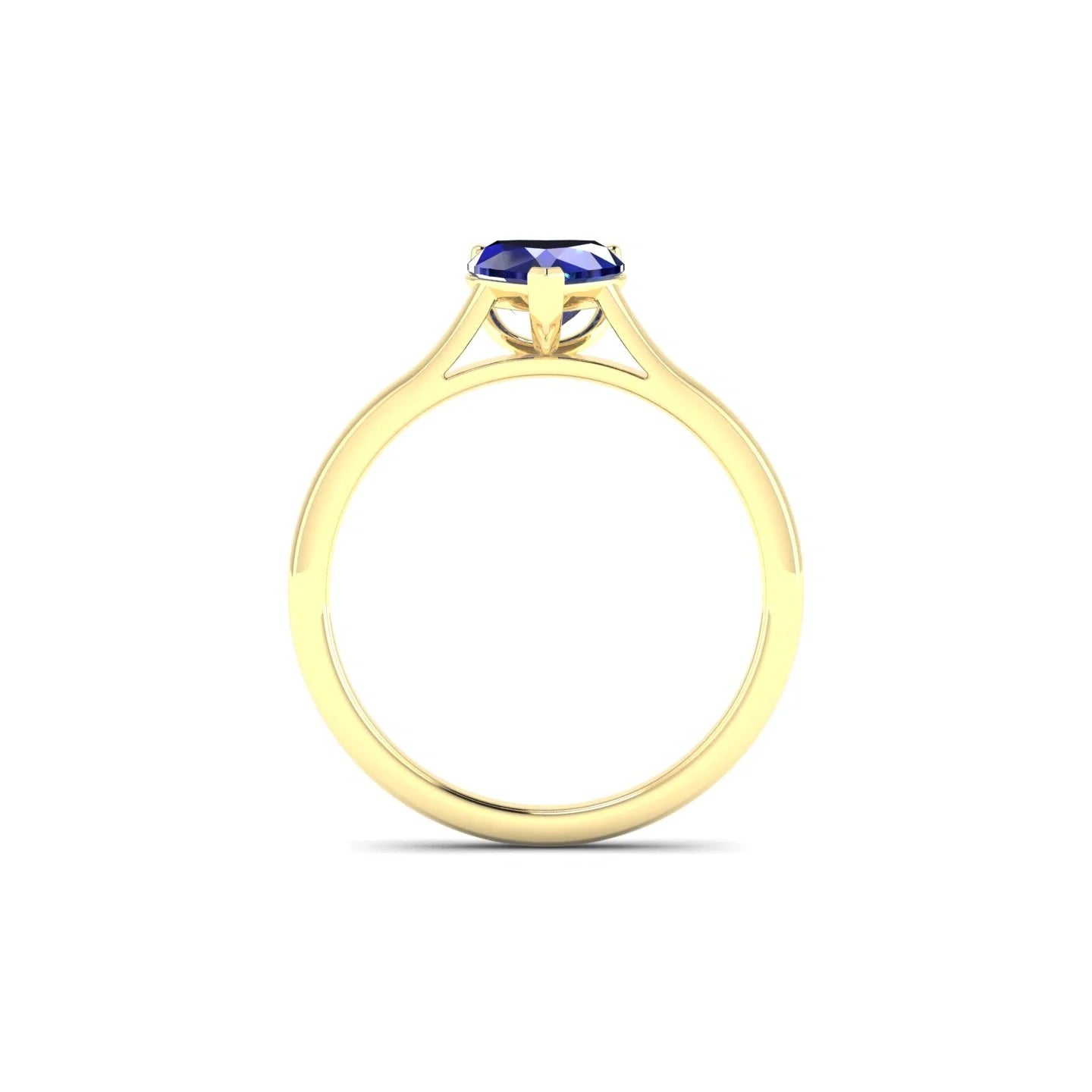 Cathedral | 18k Yellow Gold 5.5 mm Heart Sapphire Ring