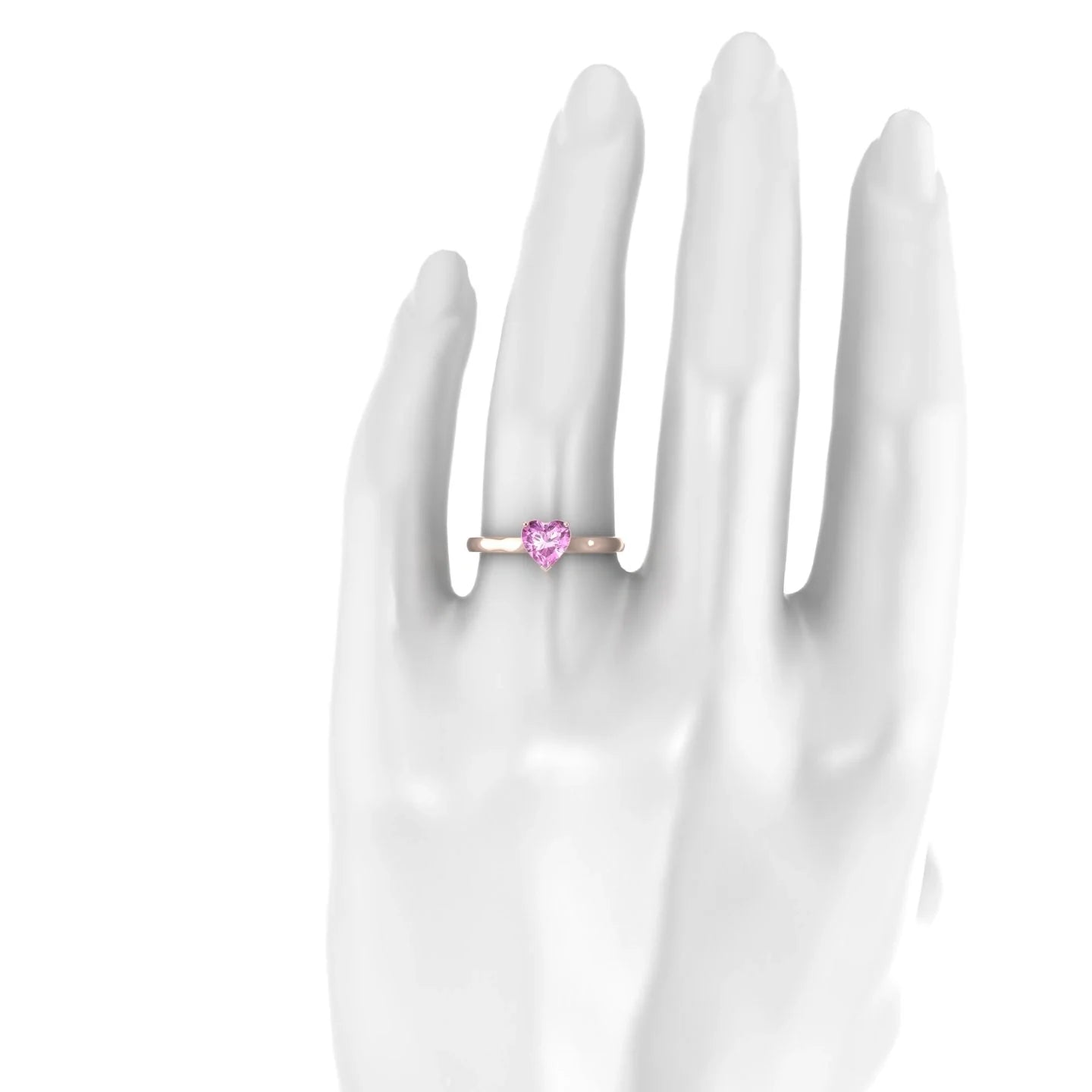 Cathedral | 18k Rose Gold 5.5 mm Heart Pink Sapphire Ring