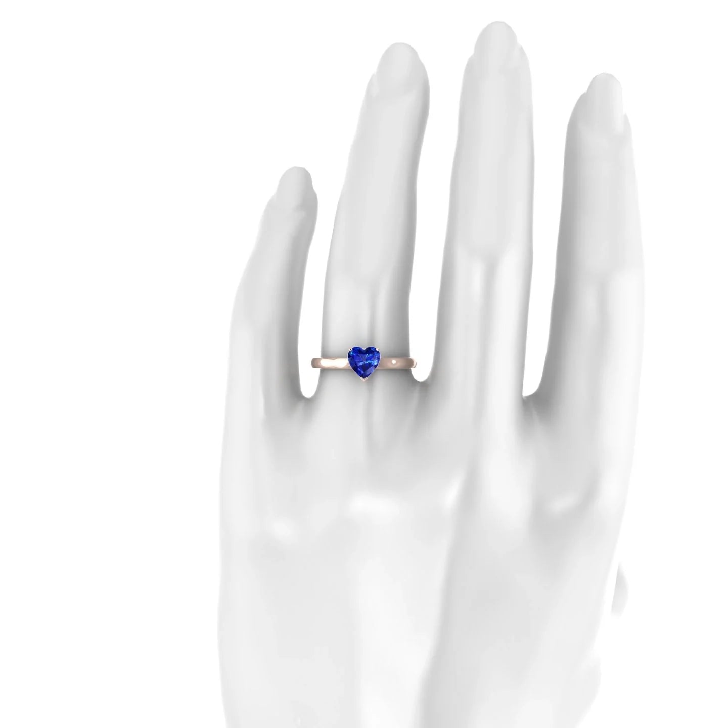 Cathedral | 18k Rose Gold 5.5 mm Heart Sapphire Ring