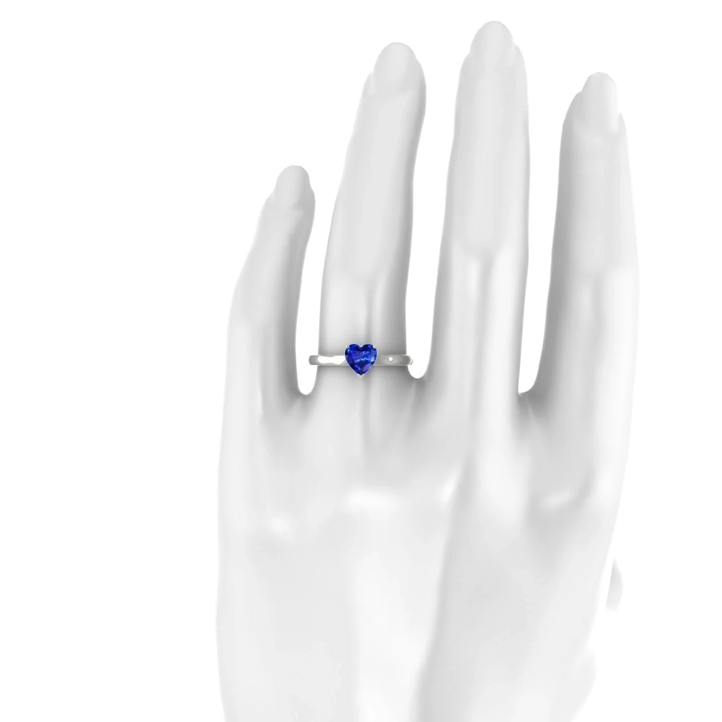 Cathedral | 18k White Gold 5.5 mm Heart Sapphire Ring