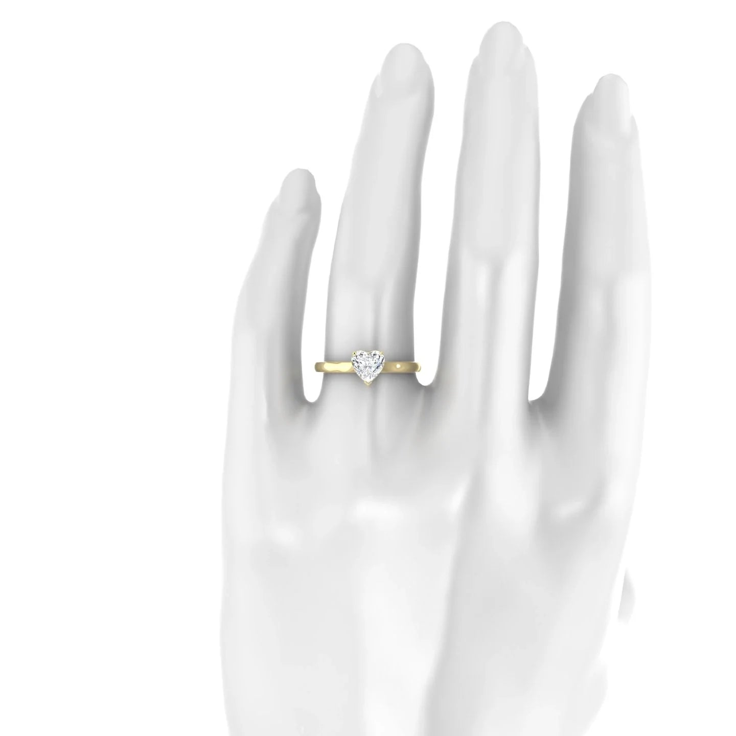 Cathedral | 18k Yellow Gold 5.5 mm Heart Diamond Ring