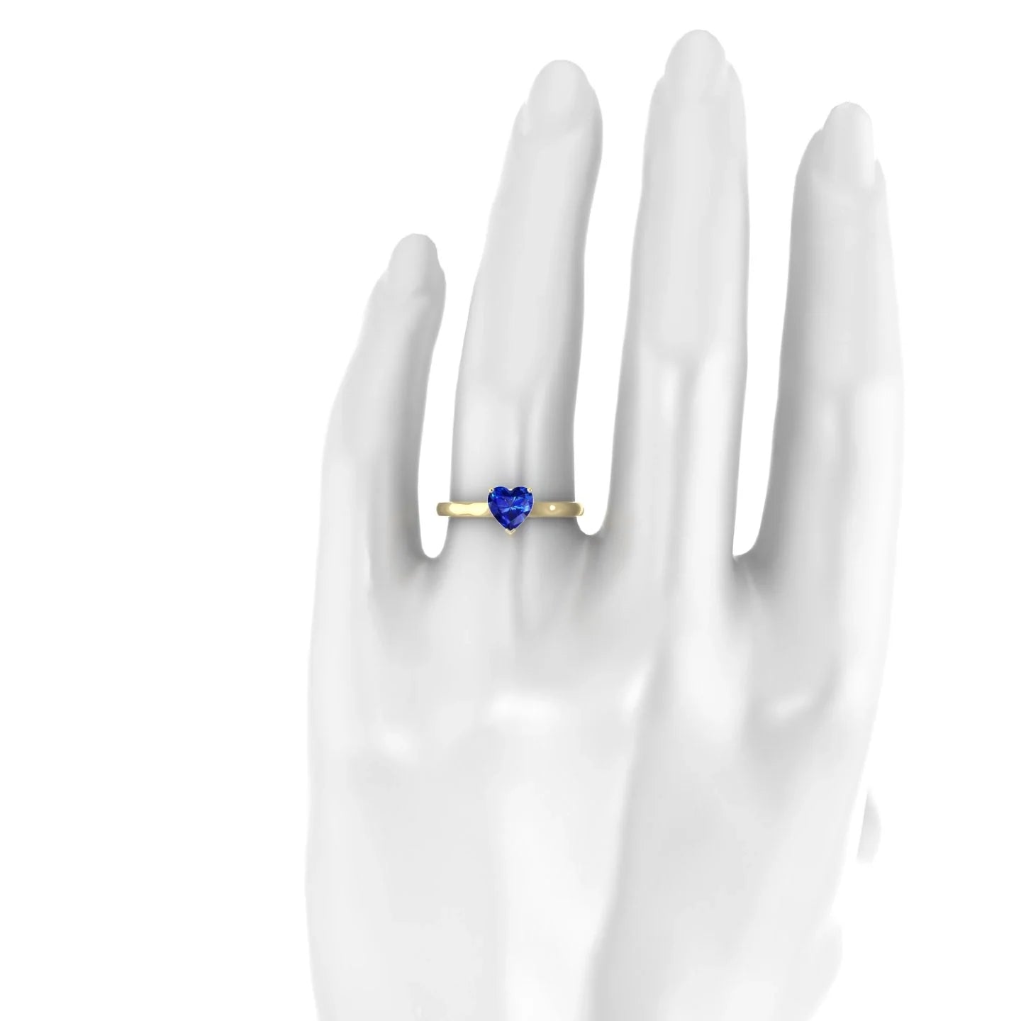 Cathedral | 18k Yellow Gold 5.5 mm Heart Sapphire Ring