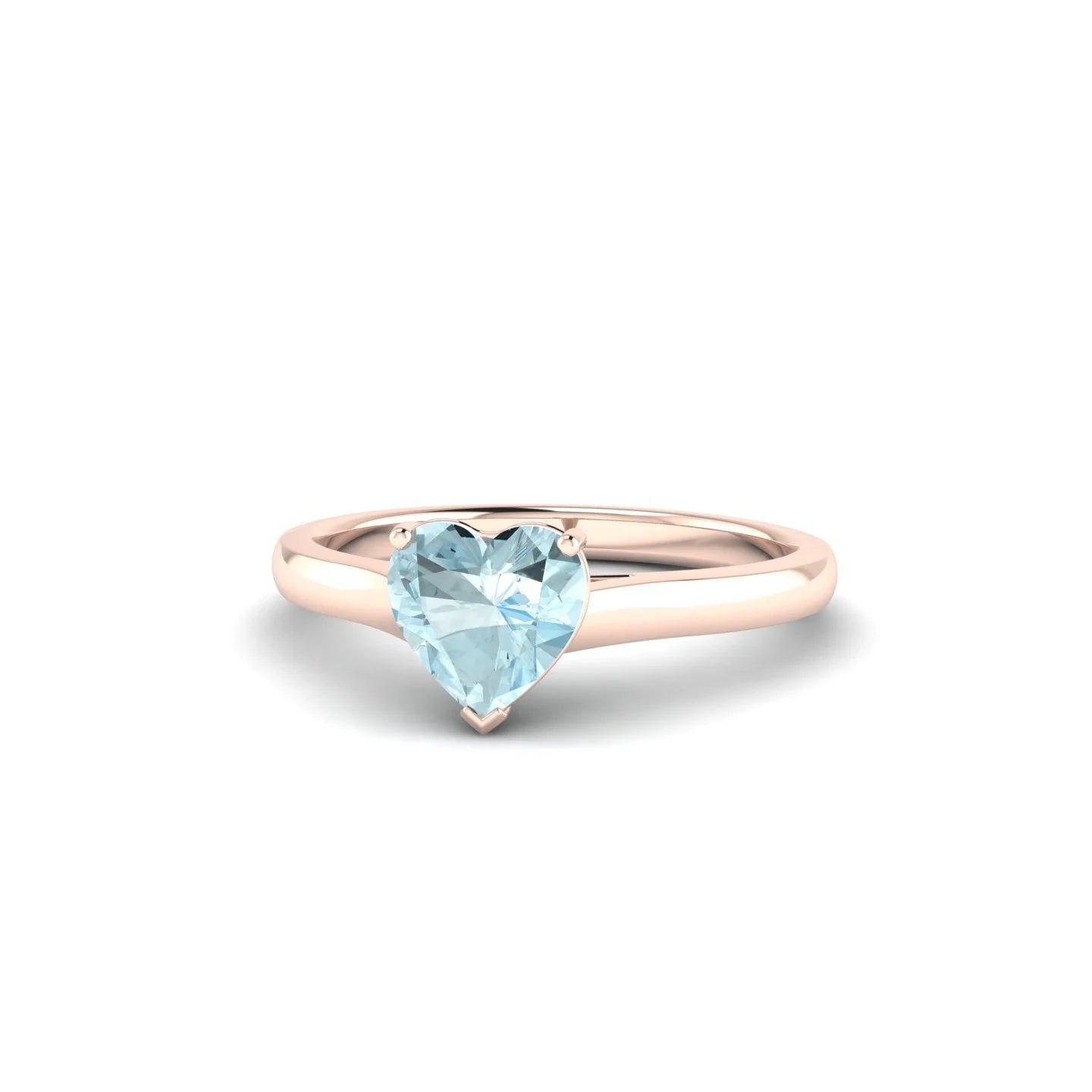 Cathedral | 18k Rose Gold 6 mm Heart Aquamarine Ring