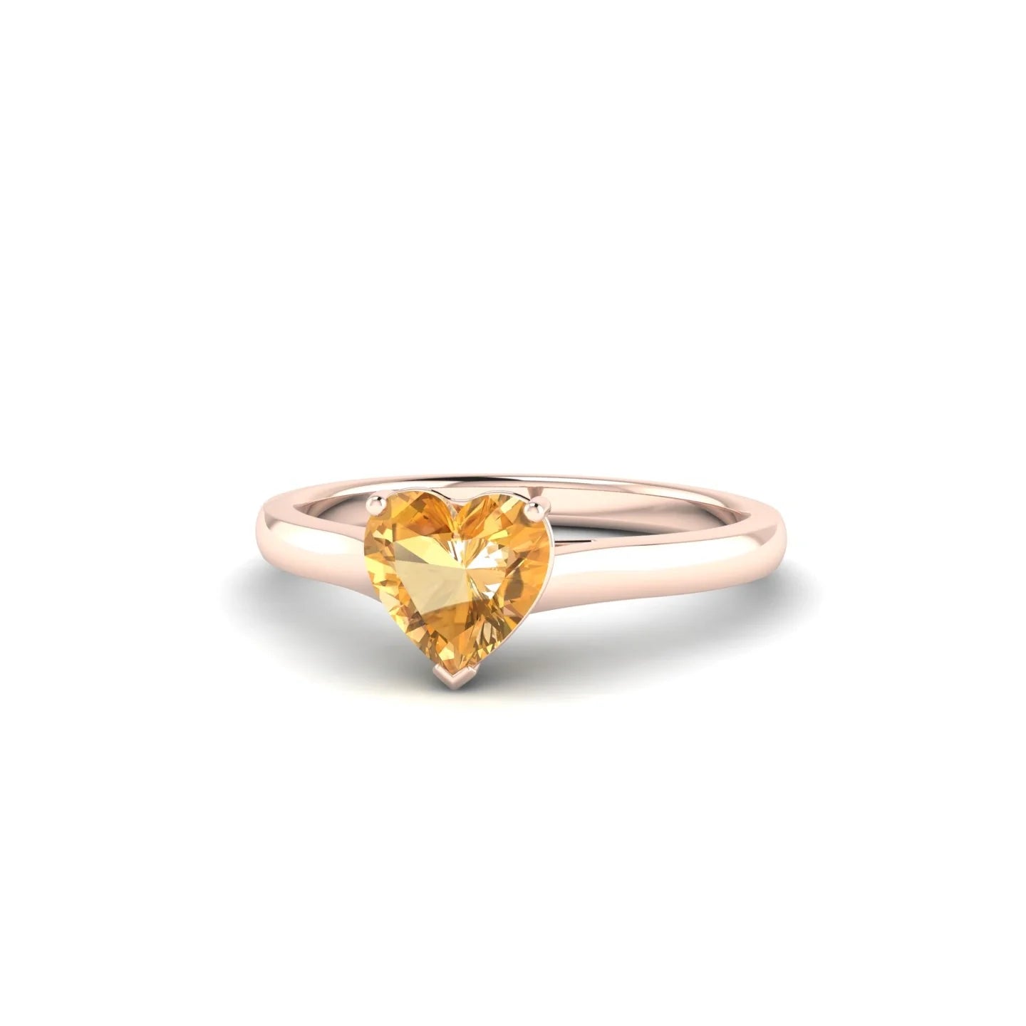 Cathedral | 18k Rose Gold 6 mm Heart Citrine Ring