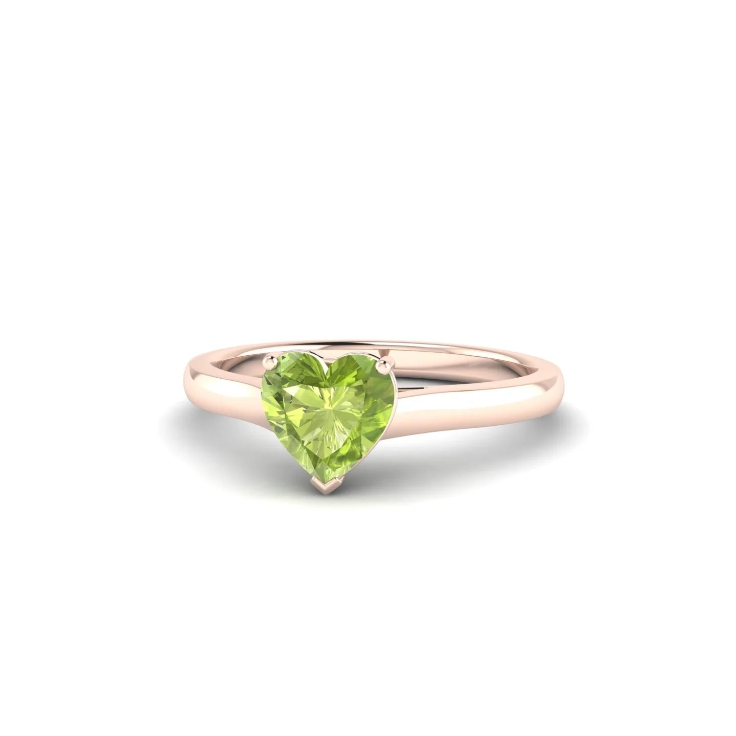 Cathedral | 18k Rose Gold 6 mm Heart Peridot Ring