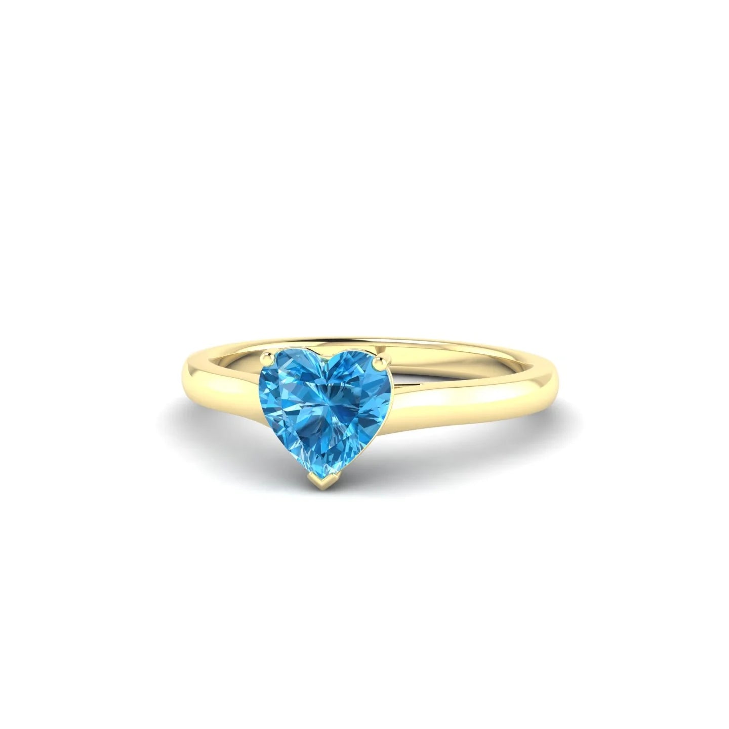 Cathedral | 18k Yellow Gold 6 mm Heart Topaz Ring
