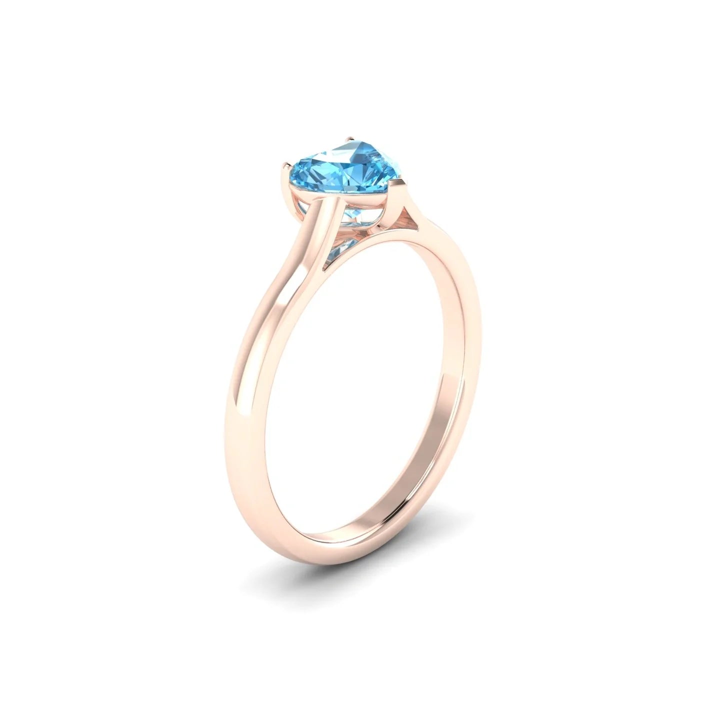 Cathedral | 18k Rose Gold 6 mm Heart Topaz Ring