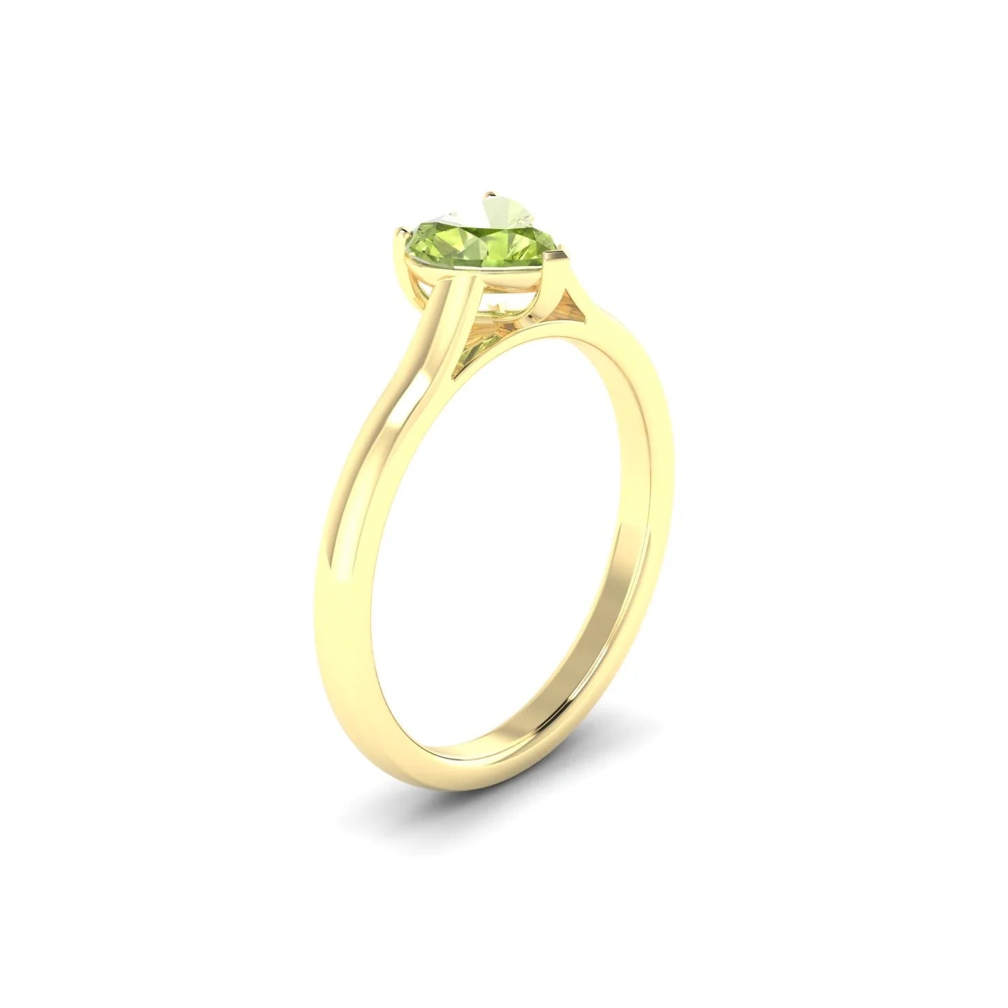 Cathedral | 18k Yellow Gold 6 mm Heart Peridot Ring