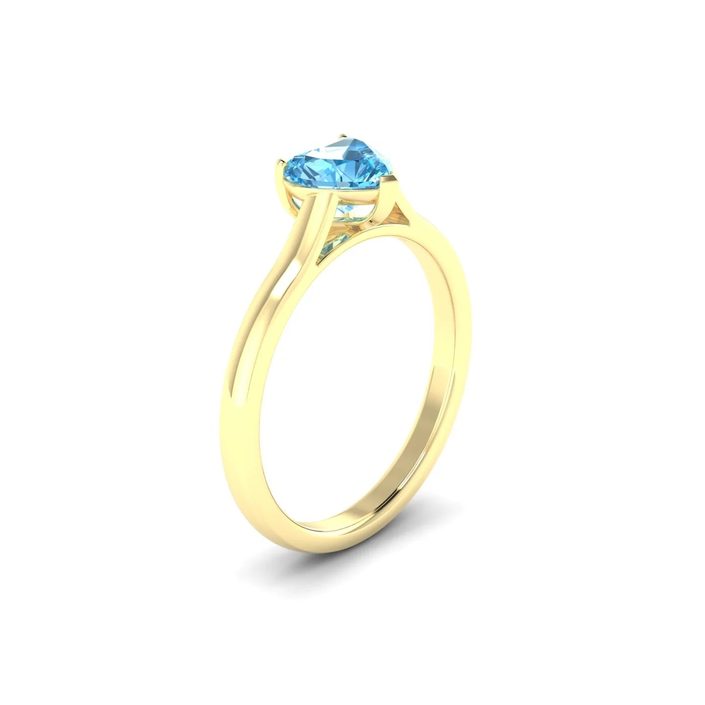 Cathedral | 18k Yellow Gold 6 mm Heart Topaz Ring