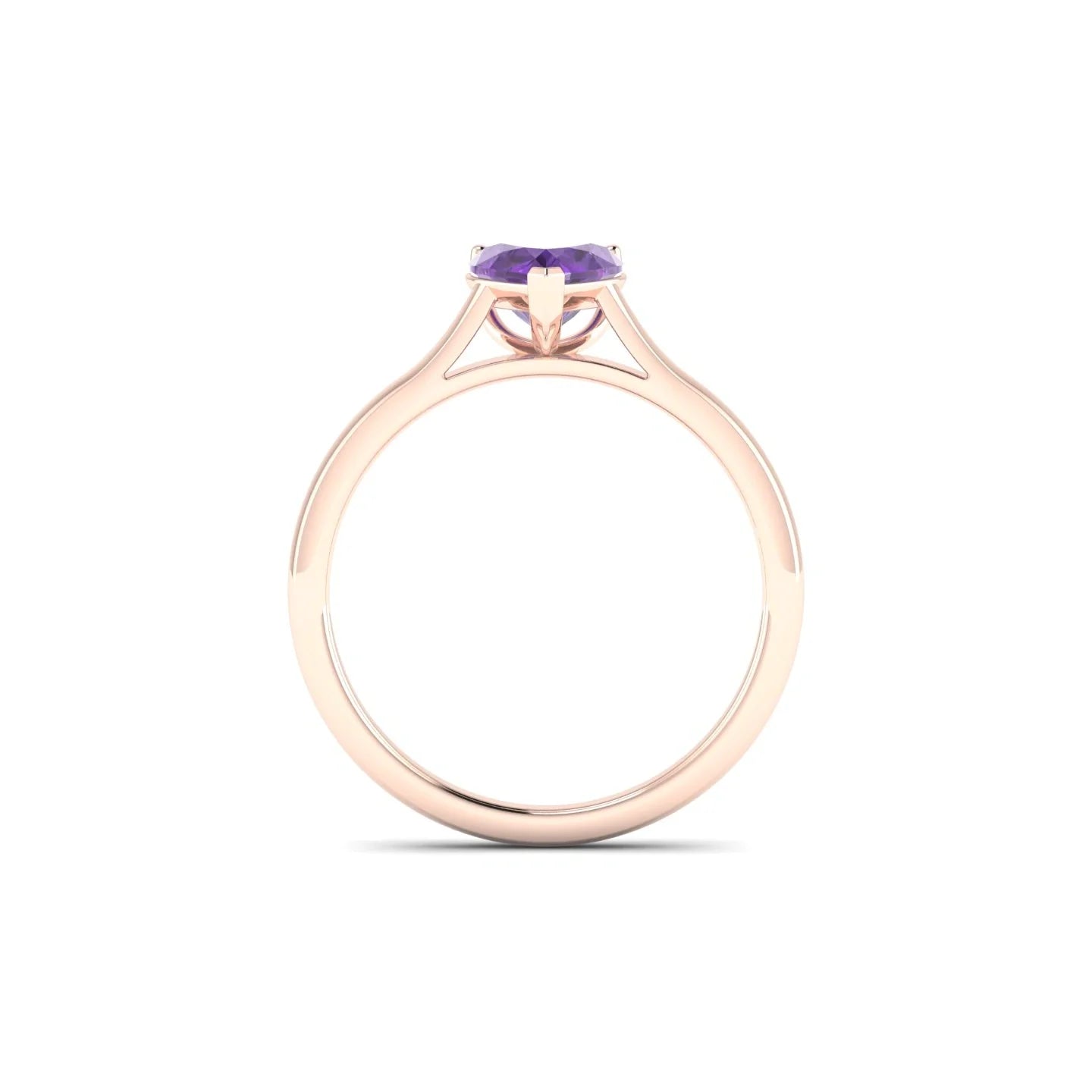 Cathedral | 18k Rose Gold 6 mm Heart Amethyst Ring