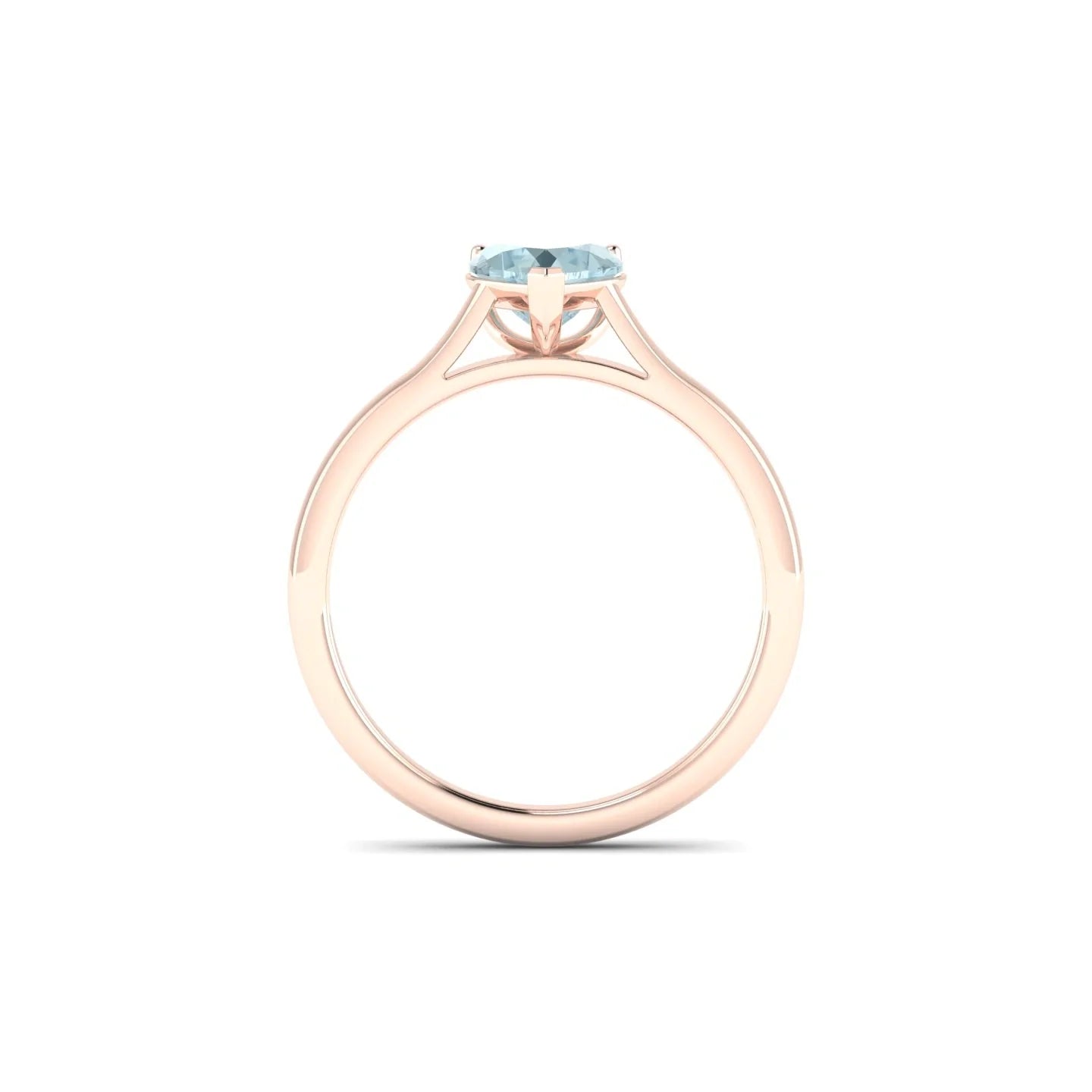 Cathedral | 18k Rose Gold 6 mm Heart Aquamarine Ring