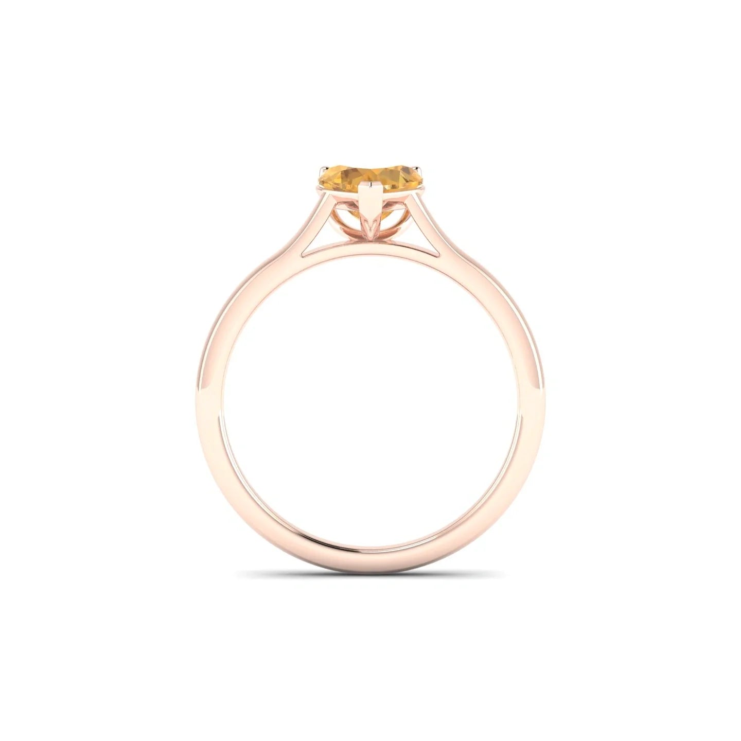 Cathedral | 18k Rose Gold 6 mm Heart Citrine Ring