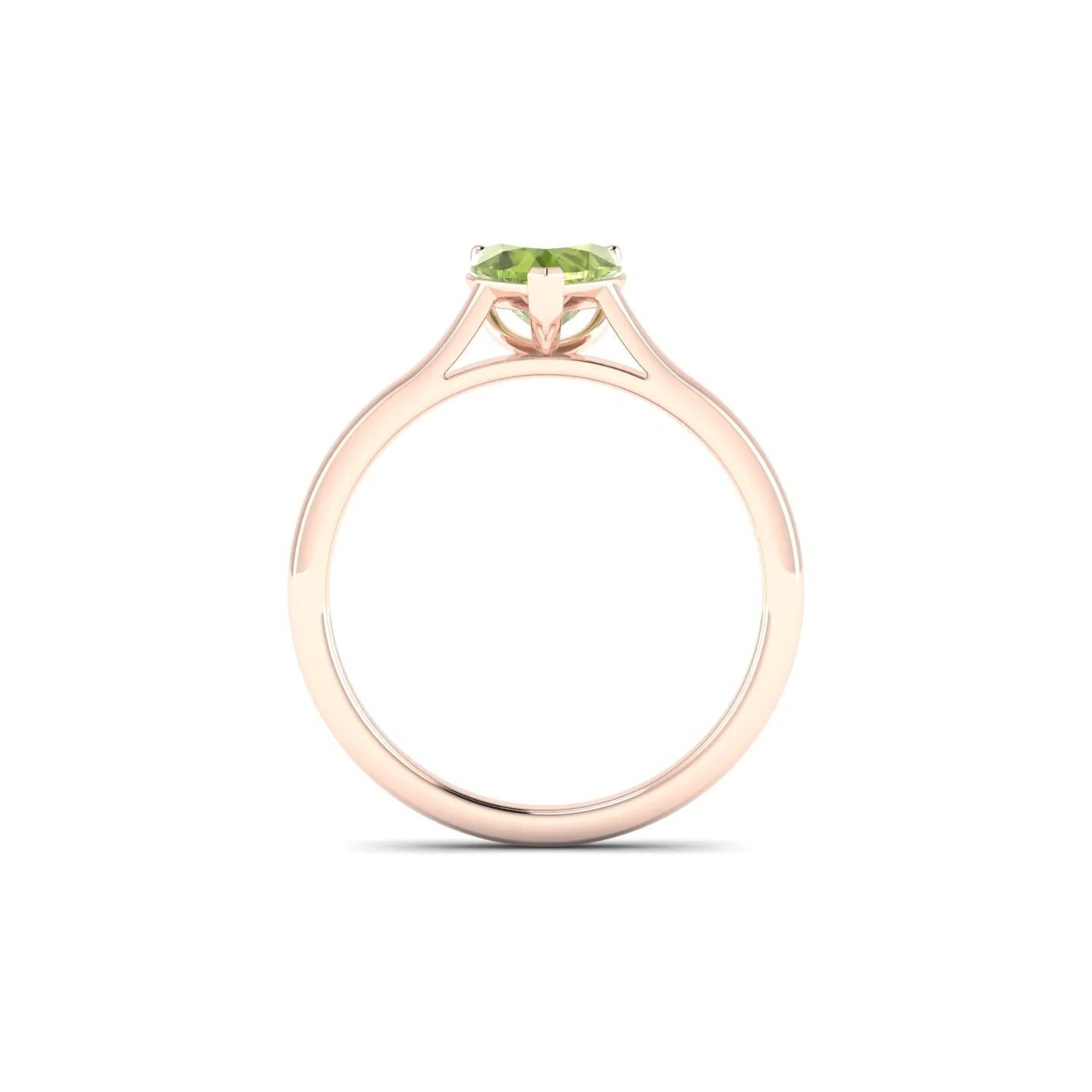 Cathedral | 18k Rose Gold 6 mm Heart Peridot Ring