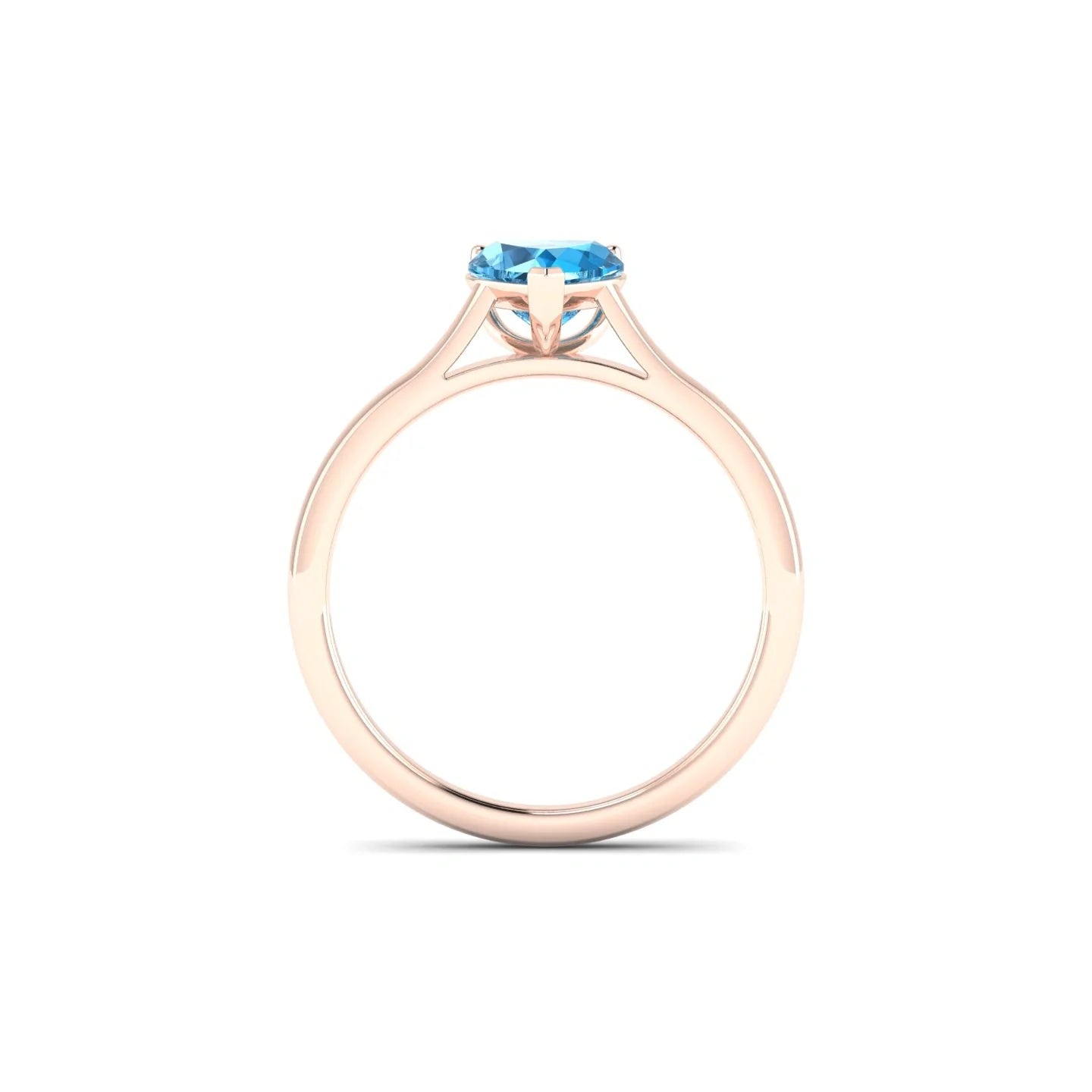 Cathedral | 18k Rose Gold 6 mm Heart Topaz Ring