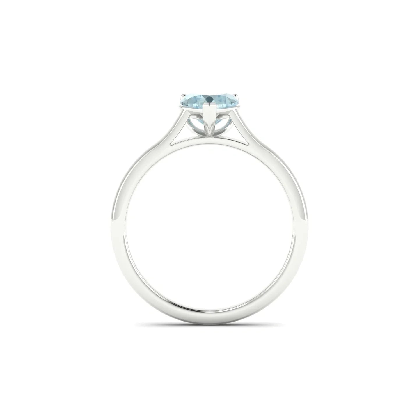 Cathedral | 18k White Gold 6 mm Heart Aquamarine Ring