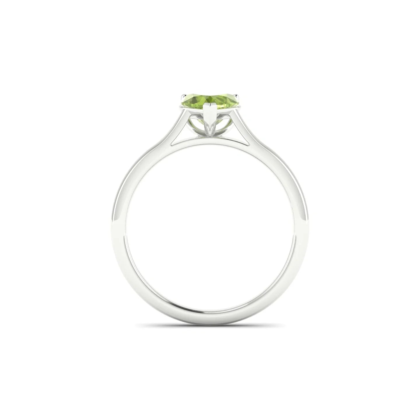 Cathedral | 18k White Gold 6 mm Heart Peridot Ring