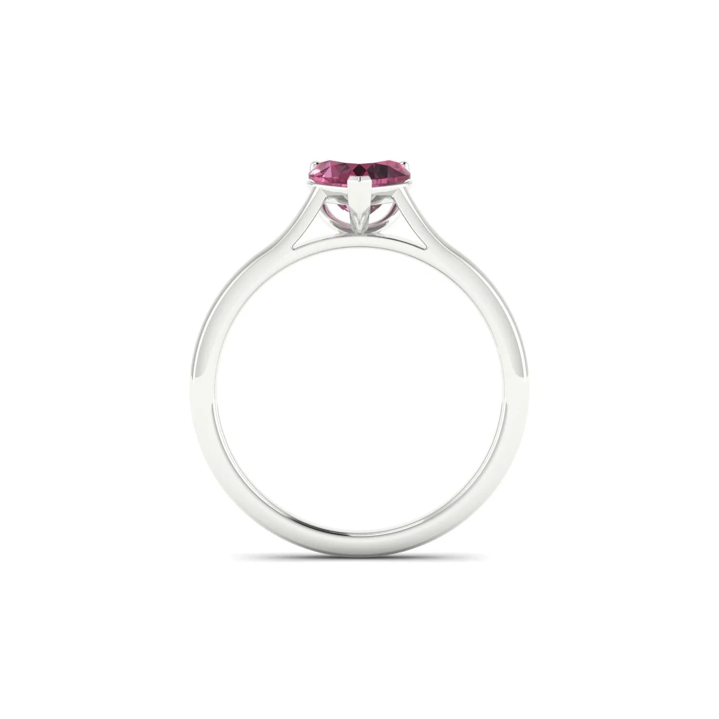 Cathedral | 18k White Gold 6 mm Heart Rhodolite Ring