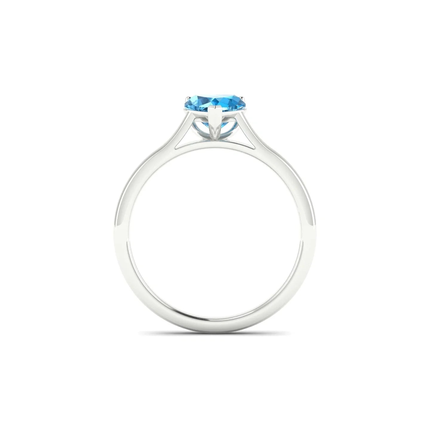 Cathedral | 18k White Gold 6 mm Heart Topaz Ring