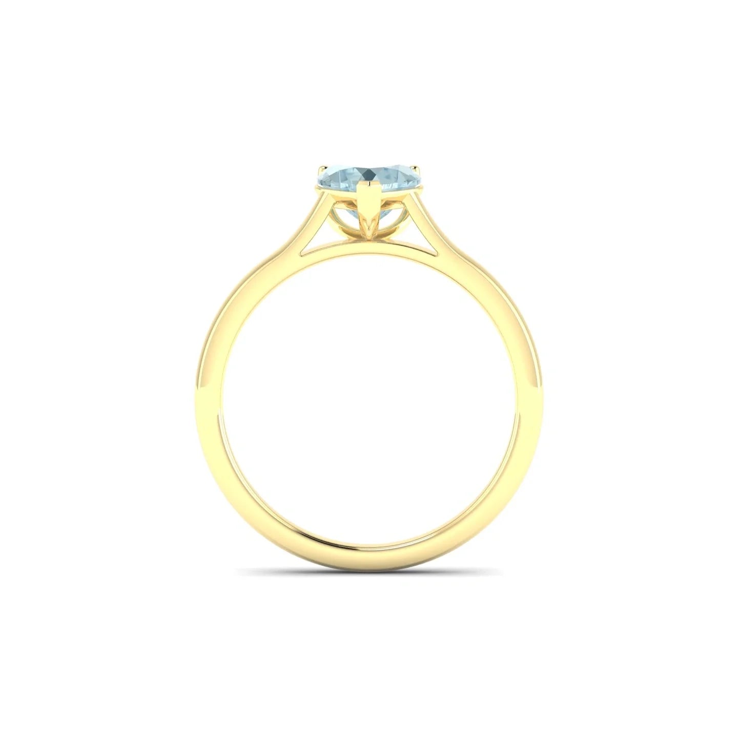 Cathedral | 18k Yellow Gold 6 mm Heart Aquamarine Ring